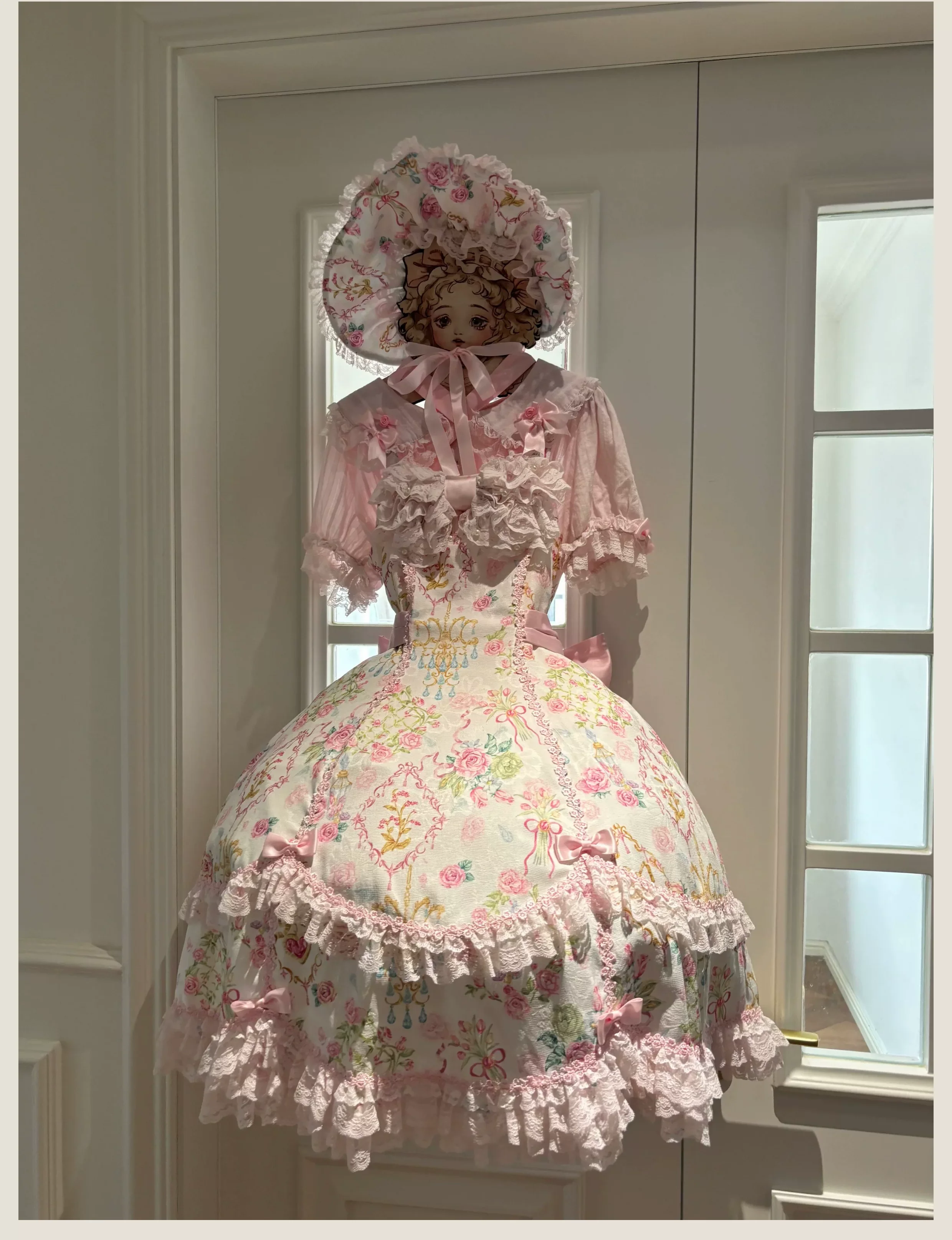 Spring 2025 - Floral Old School Lolita JSK Dress, Lace Trims - Image 12