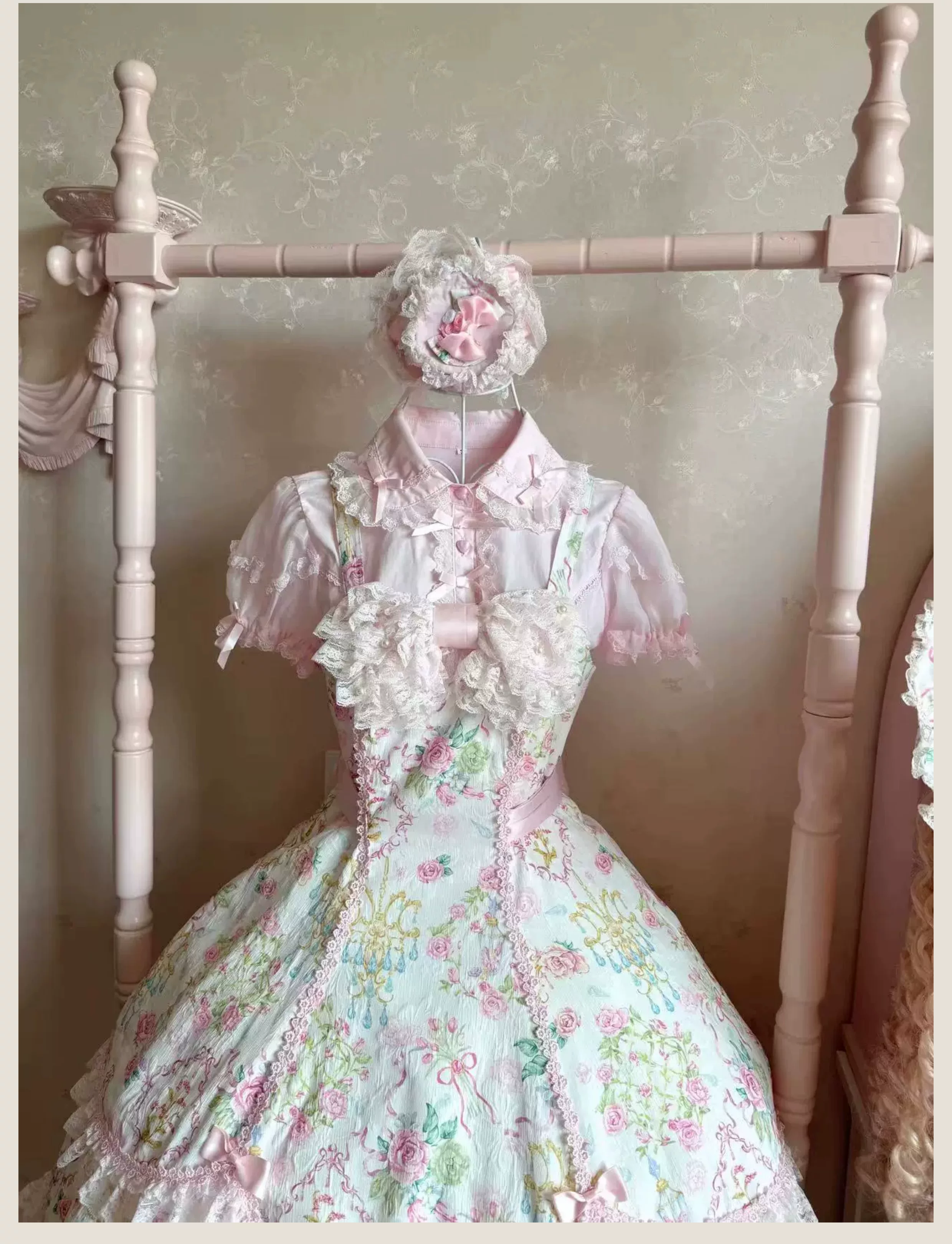 Spring 2025 - Floral Old School Lolita JSK Dress, Lace Trims - Image 13