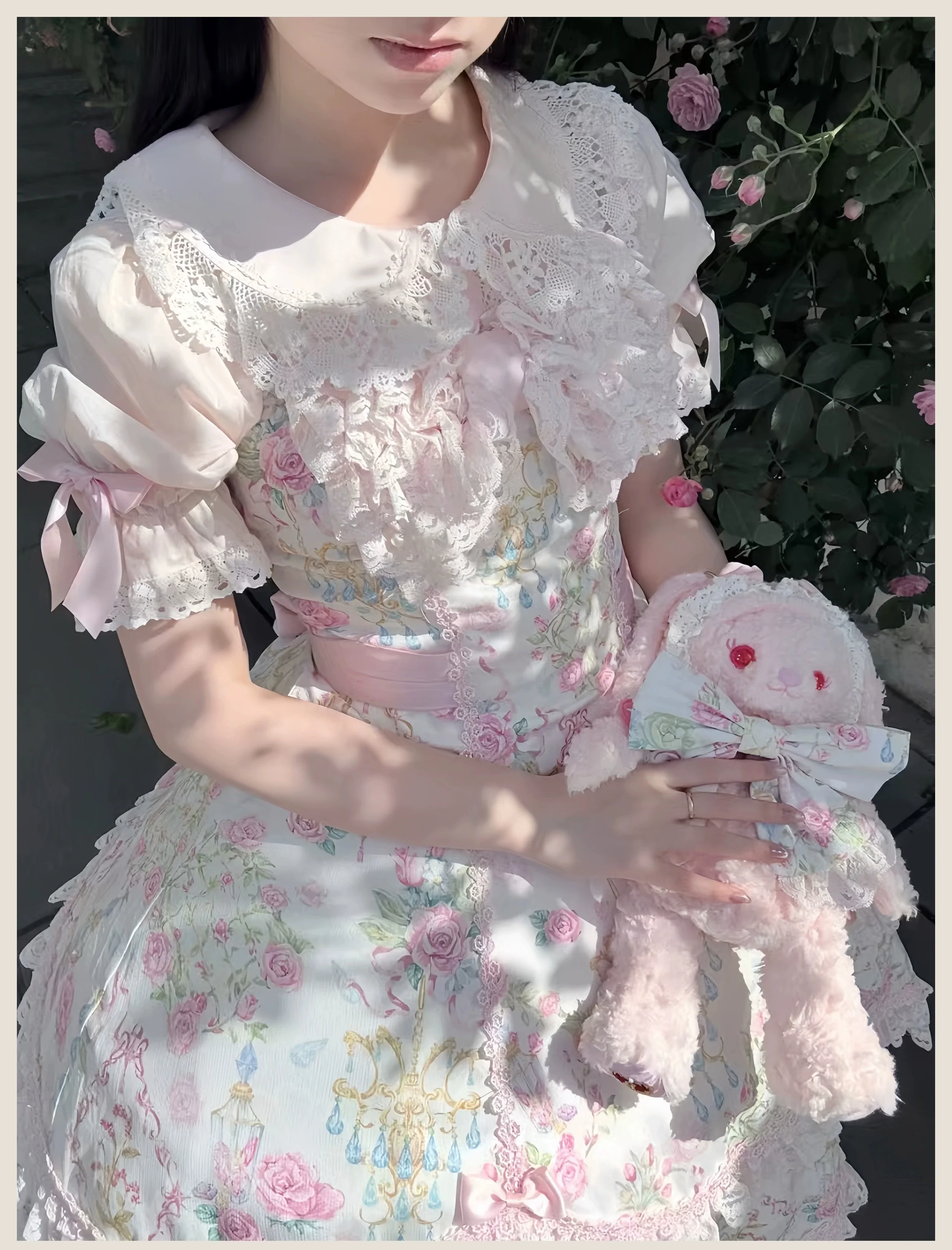 Spring 2025 - Floral Old School Lolita JSK Dress, Lace Trims - Image 17