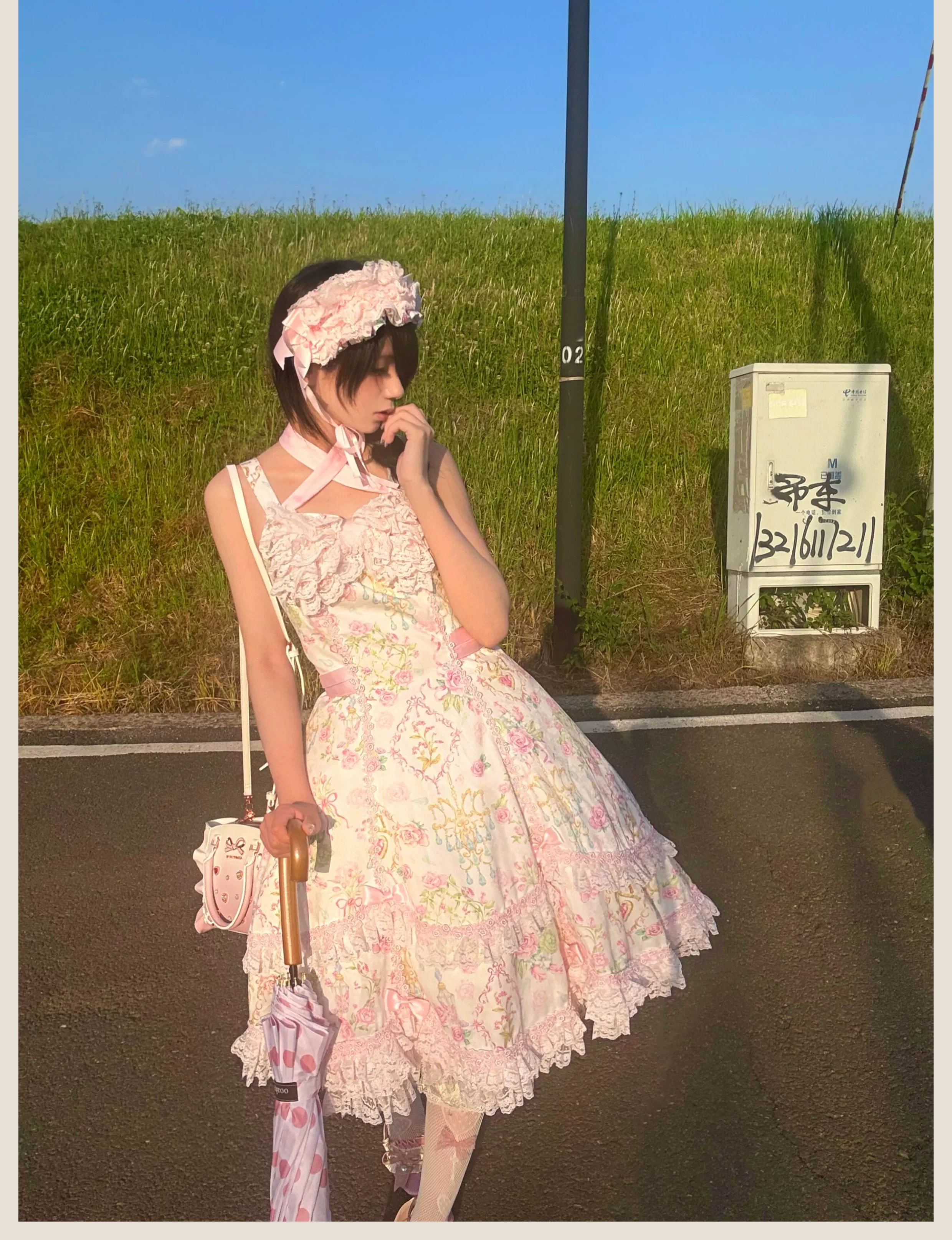 Spring 2025 - Floral Old School Lolita JSK Dress, Lace Trims - Image 21