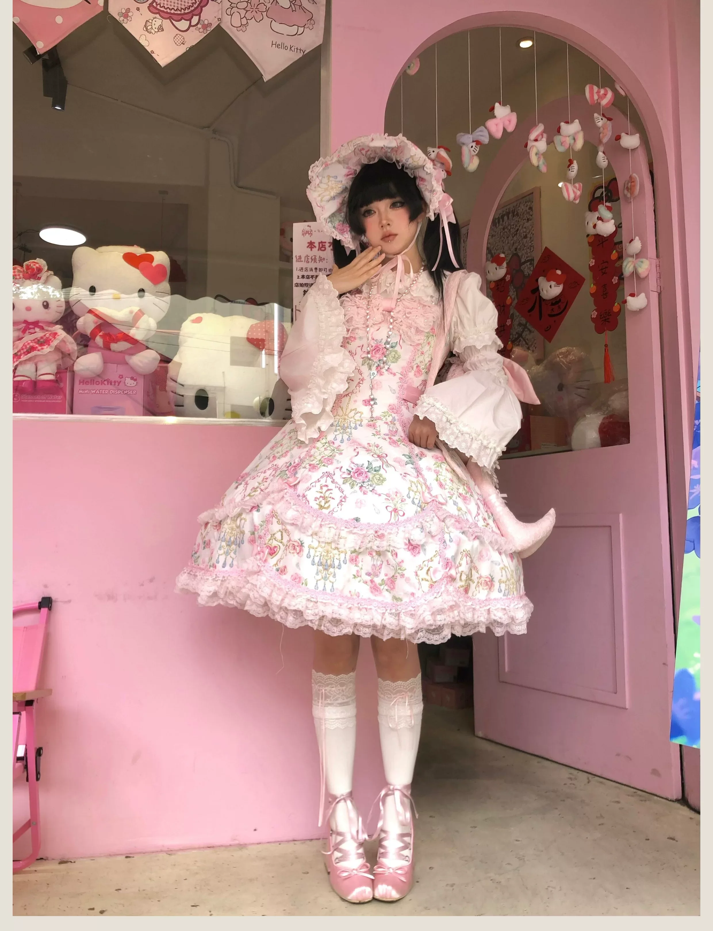 Spring 2025 - Floral Old School Lolita JSK Dress, Lace Trims - Image 26