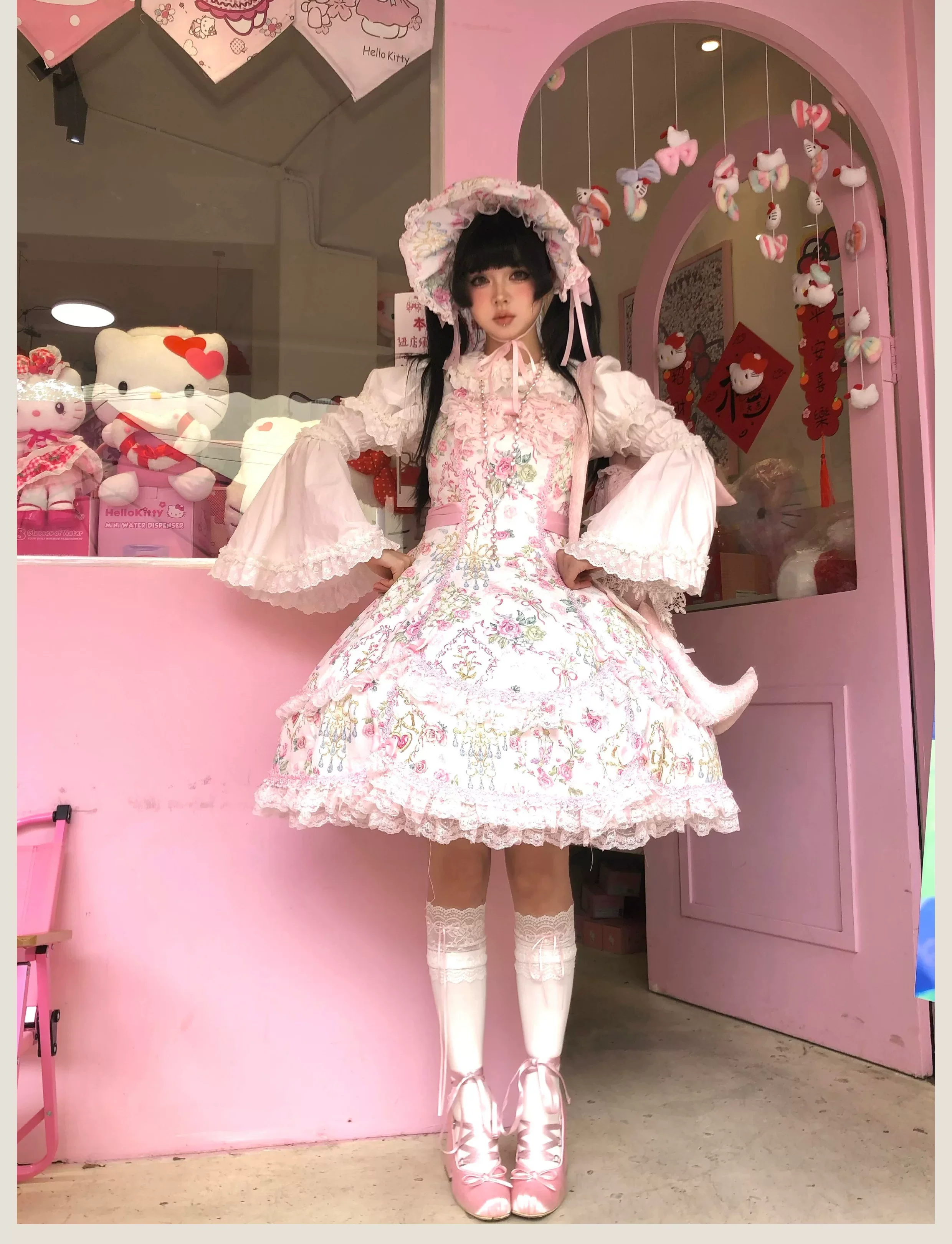 Spring 2025 - Floral Old School Lolita JSK Dress, Lace Trims - Image 28