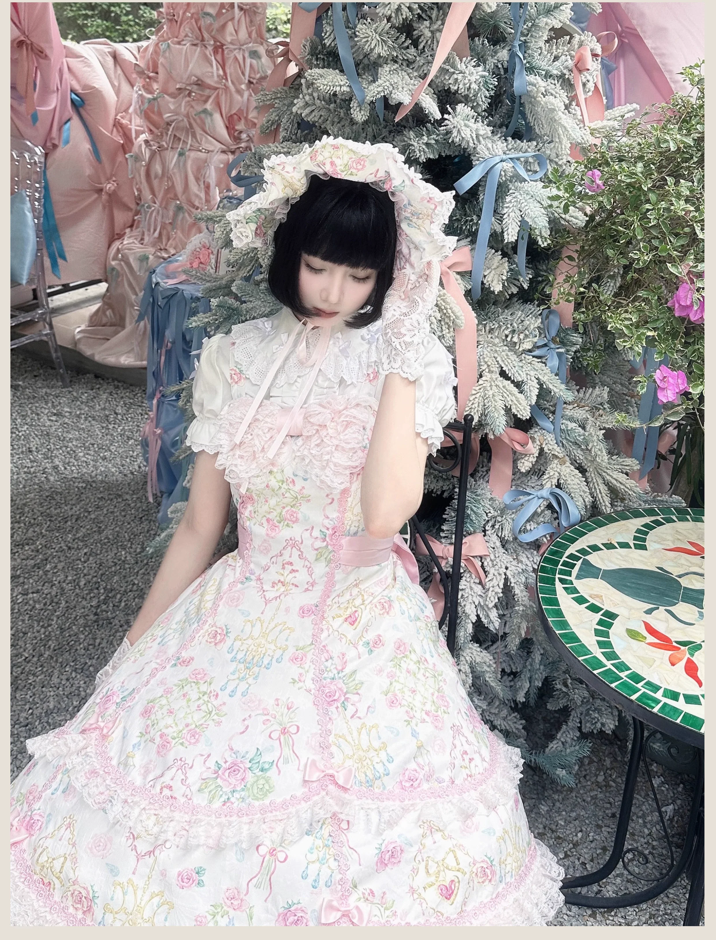 Spring 2025 - Floral Old School Lolita JSK Dress, Lace Trims - Image 34