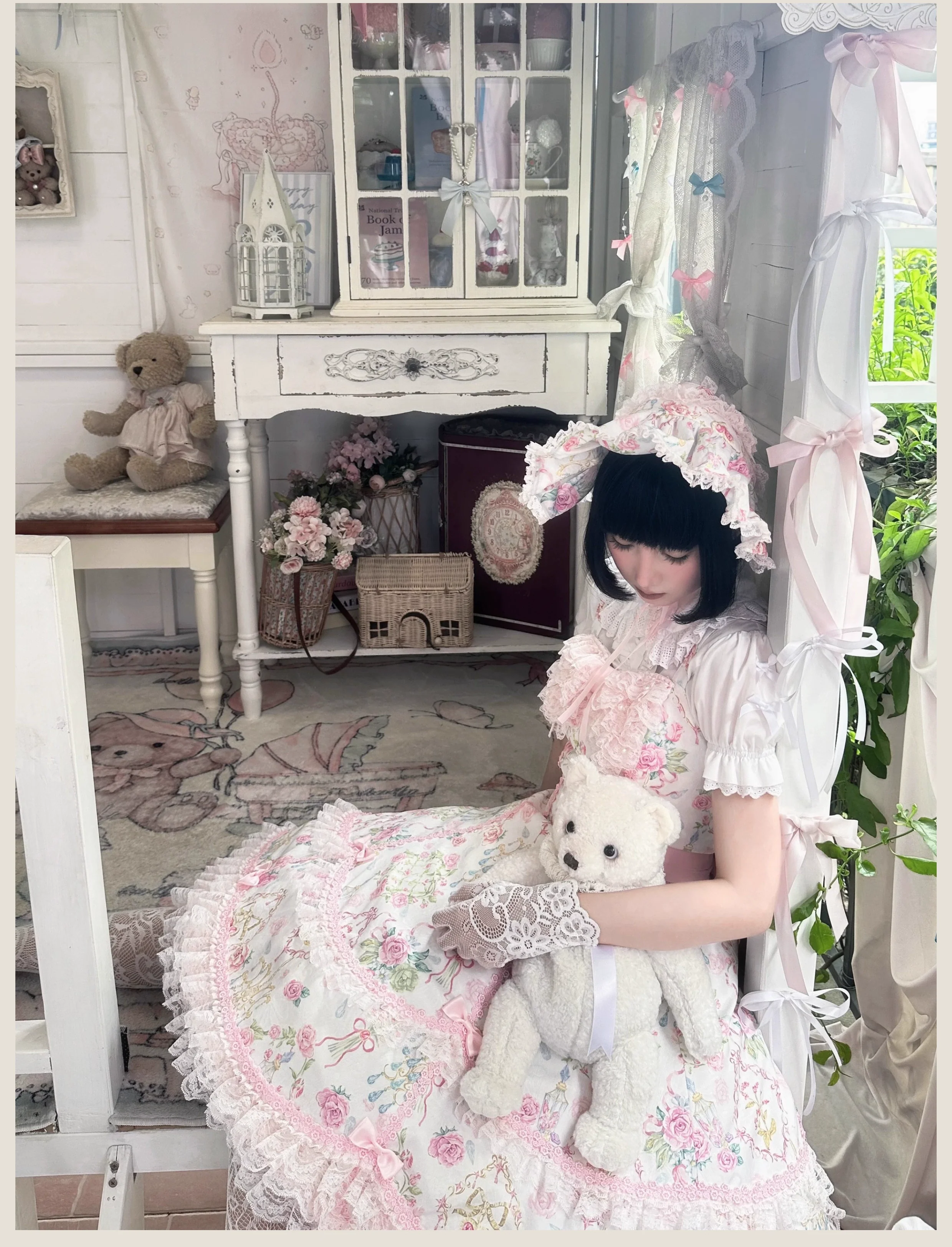 Spring 2025 - Floral Old School Lolita JSK Dress, Lace Trims - Image 35