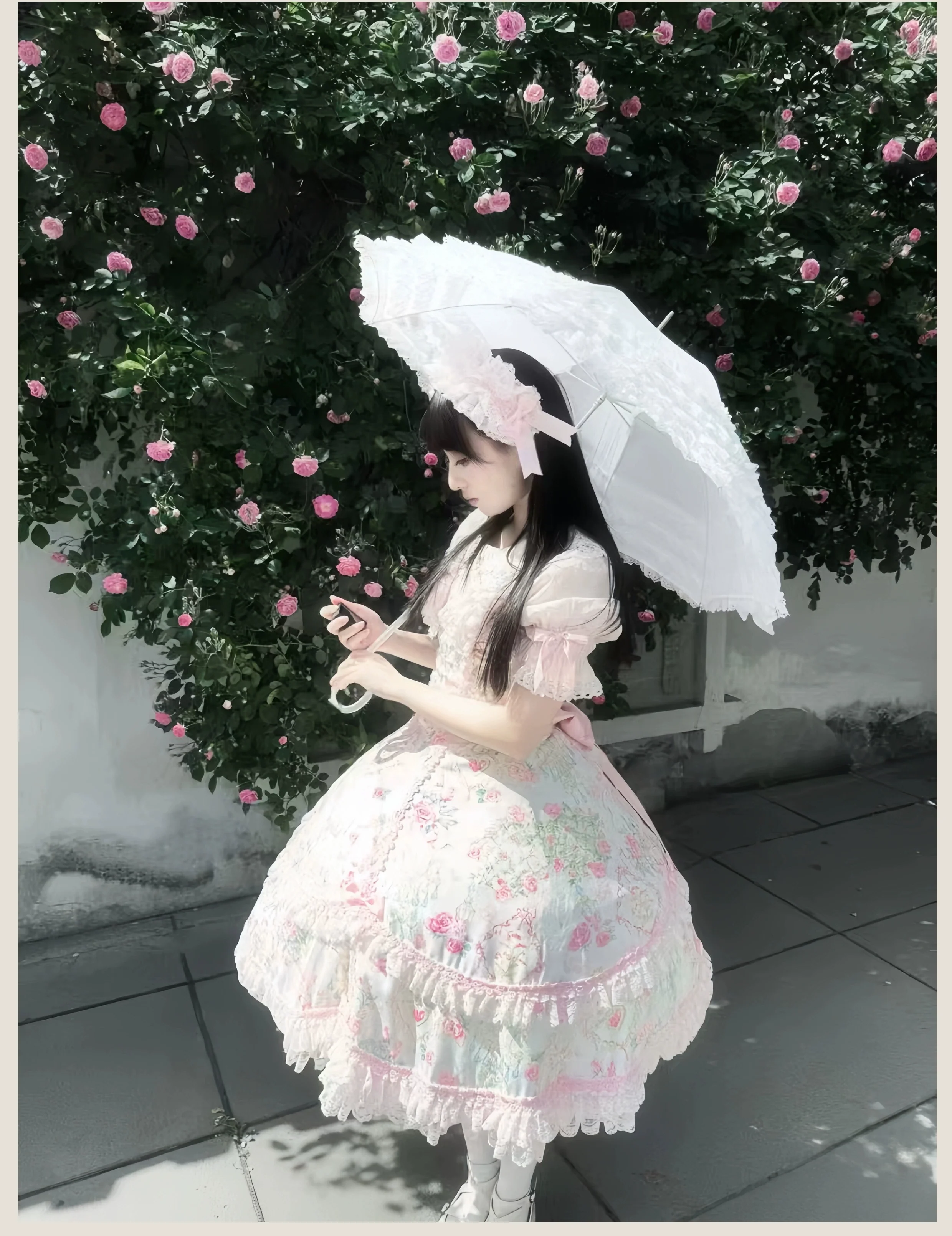 Spring 2025 - Floral Old School Lolita JSK Dress, Lace Trims - Image 38