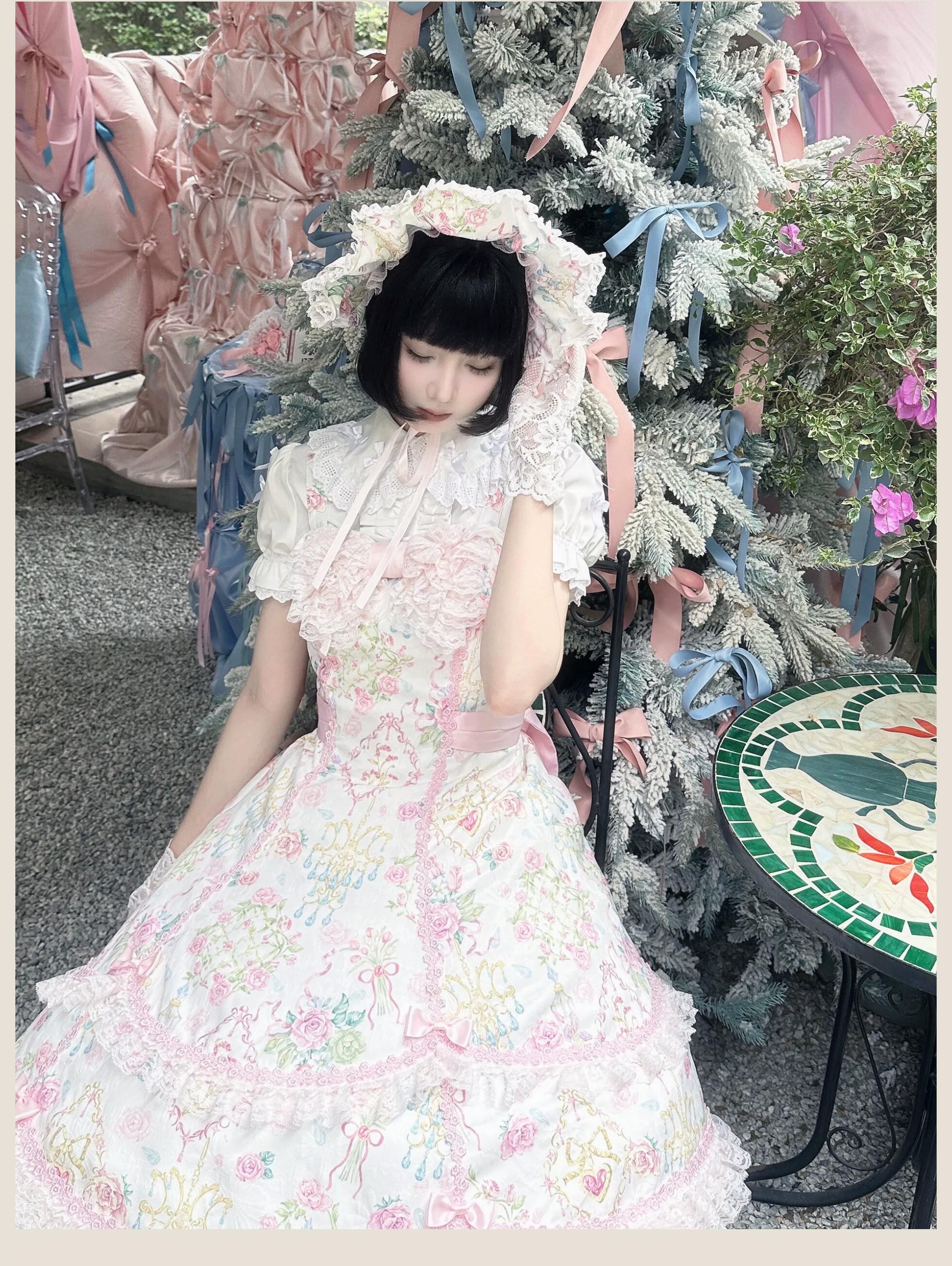 Spring 2025 - Floral Old School Lolita JSK Dress, Lace Trims - Image 53