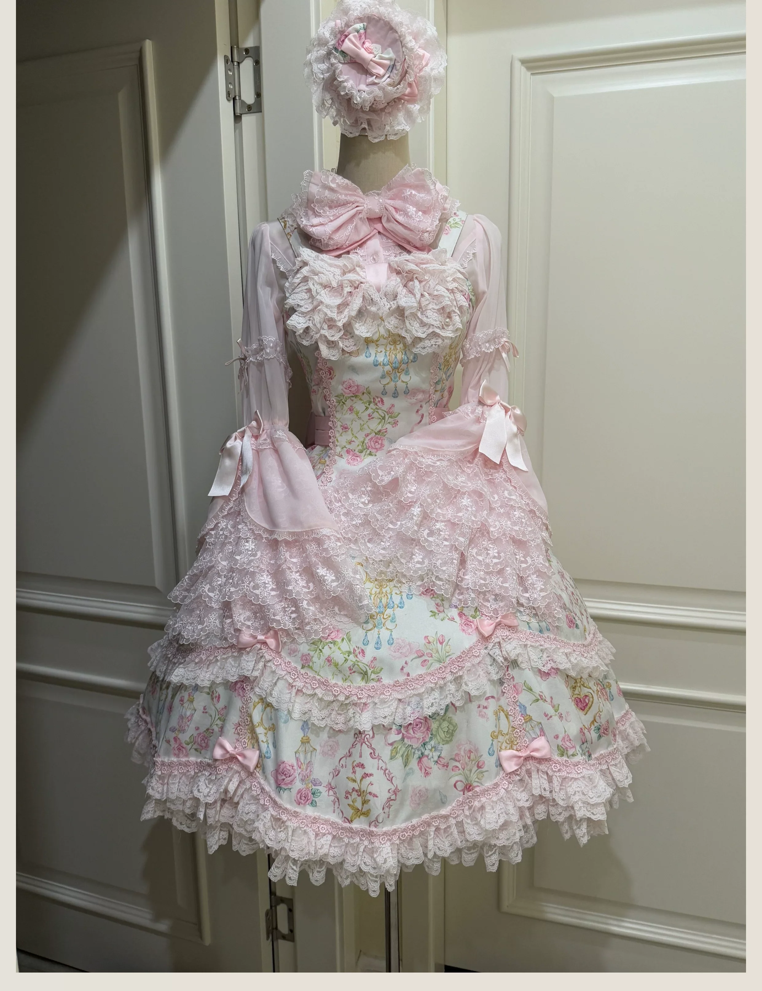 Spring 2025 - Floral Old School Lolita JSK Dress, Lace Trims - Image 7