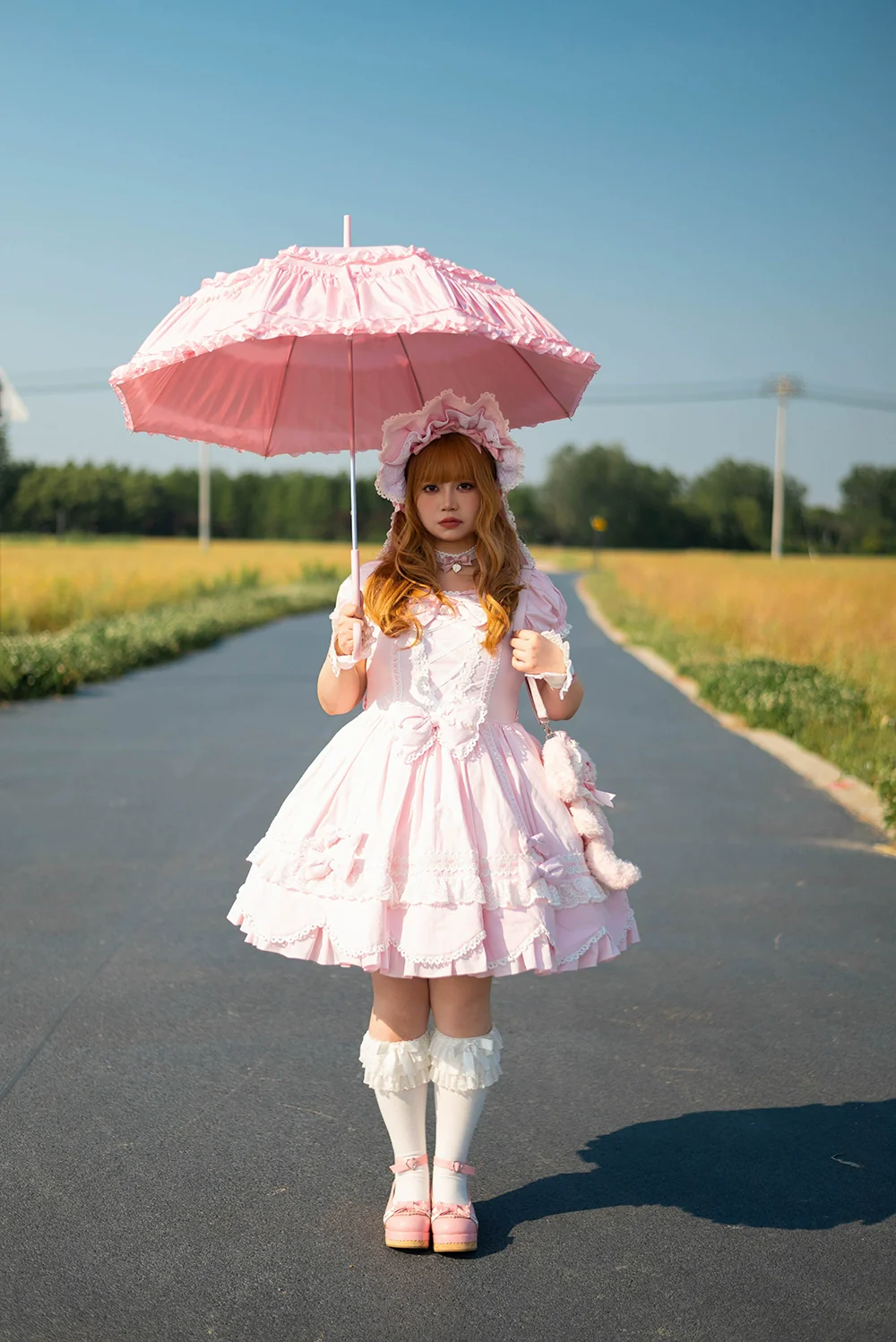 Vintage Petal Rabbit - Old School Lolita OP Cotton Dress, Petal-Shaped Hem - Image 17