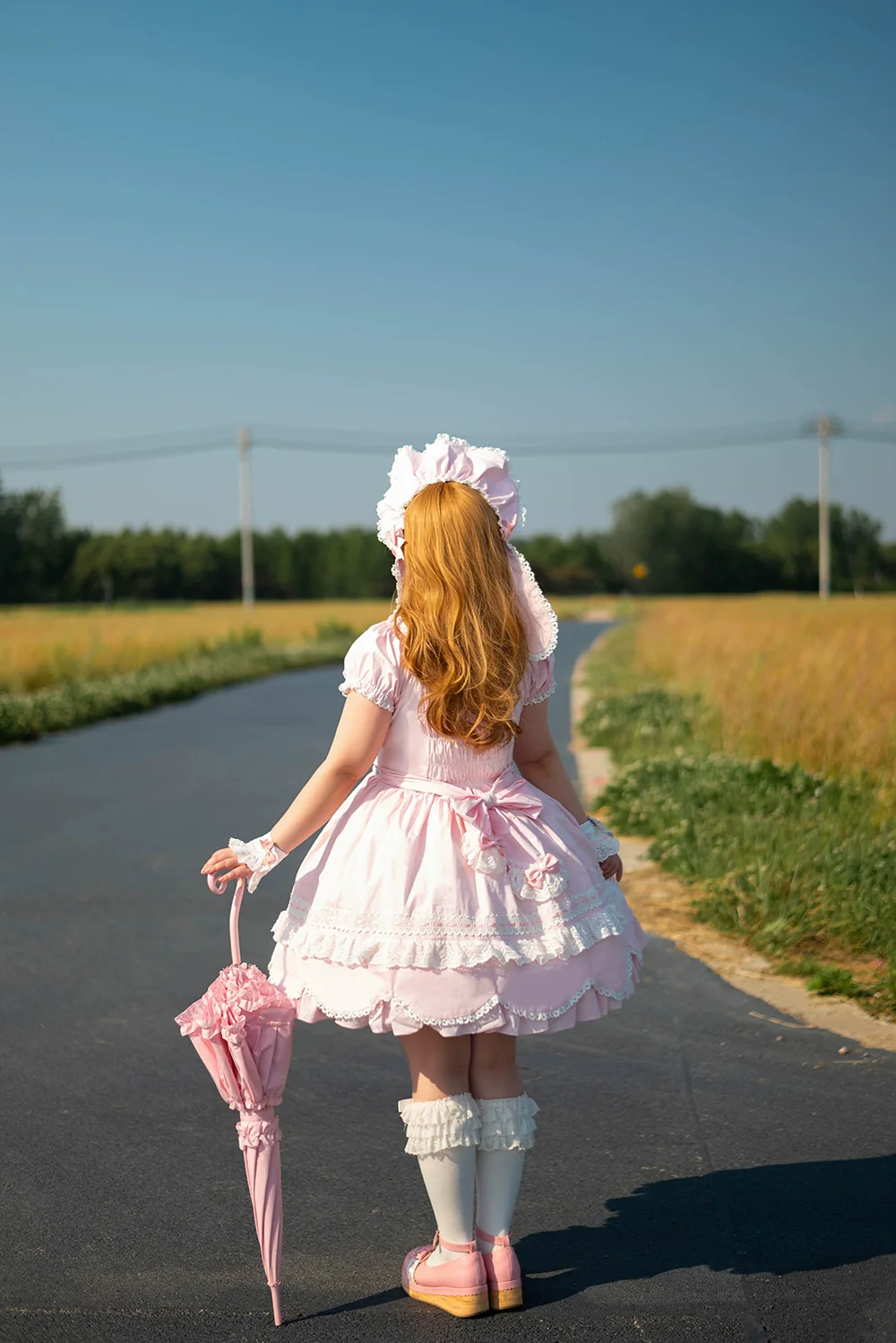 Vintage Petal Rabbit - Old School Lolita OP Cotton Dress, Petal-Shaped Hem - Image 19