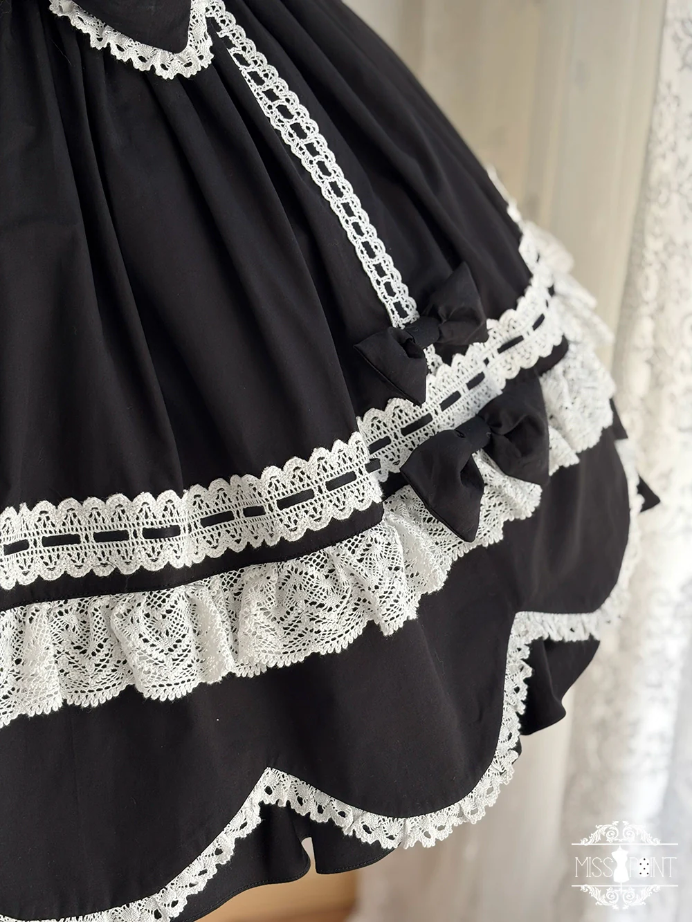 Vintage Petal Rabbit - Old School Lolita OP Cotton Dress, Petal-Shaped Hem - Image 55