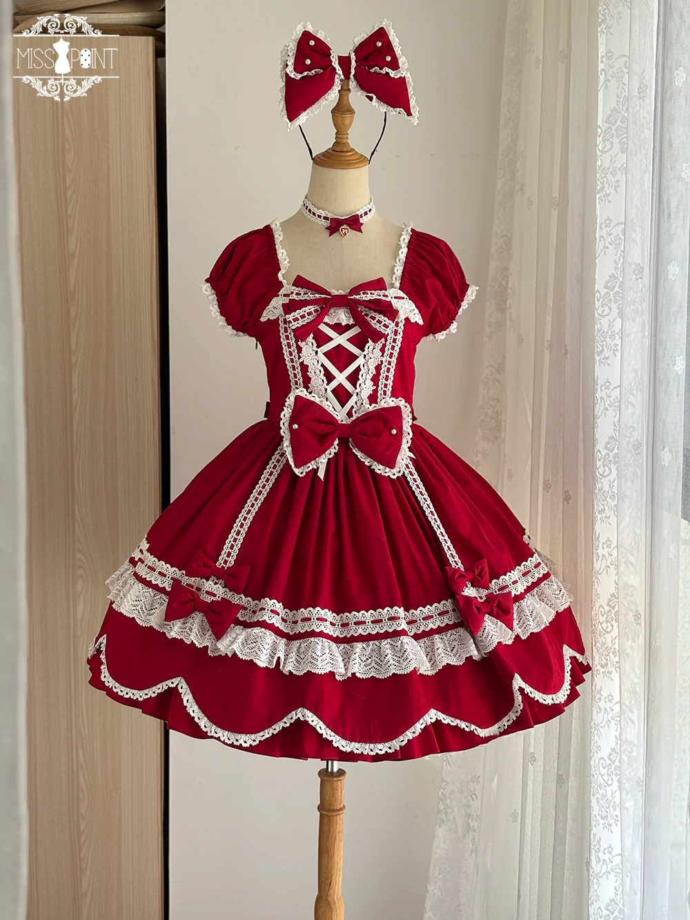 Vintage Petal Rabbit - Old School Lolita OP Cotton Dress, Petal-Shaped Hem - Image 56