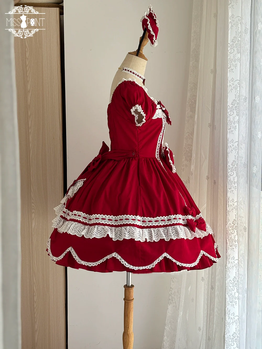 Vintage Petal Rabbit - Old School Lolita OP Cotton Dress, Petal-Shaped Hem - Image 57