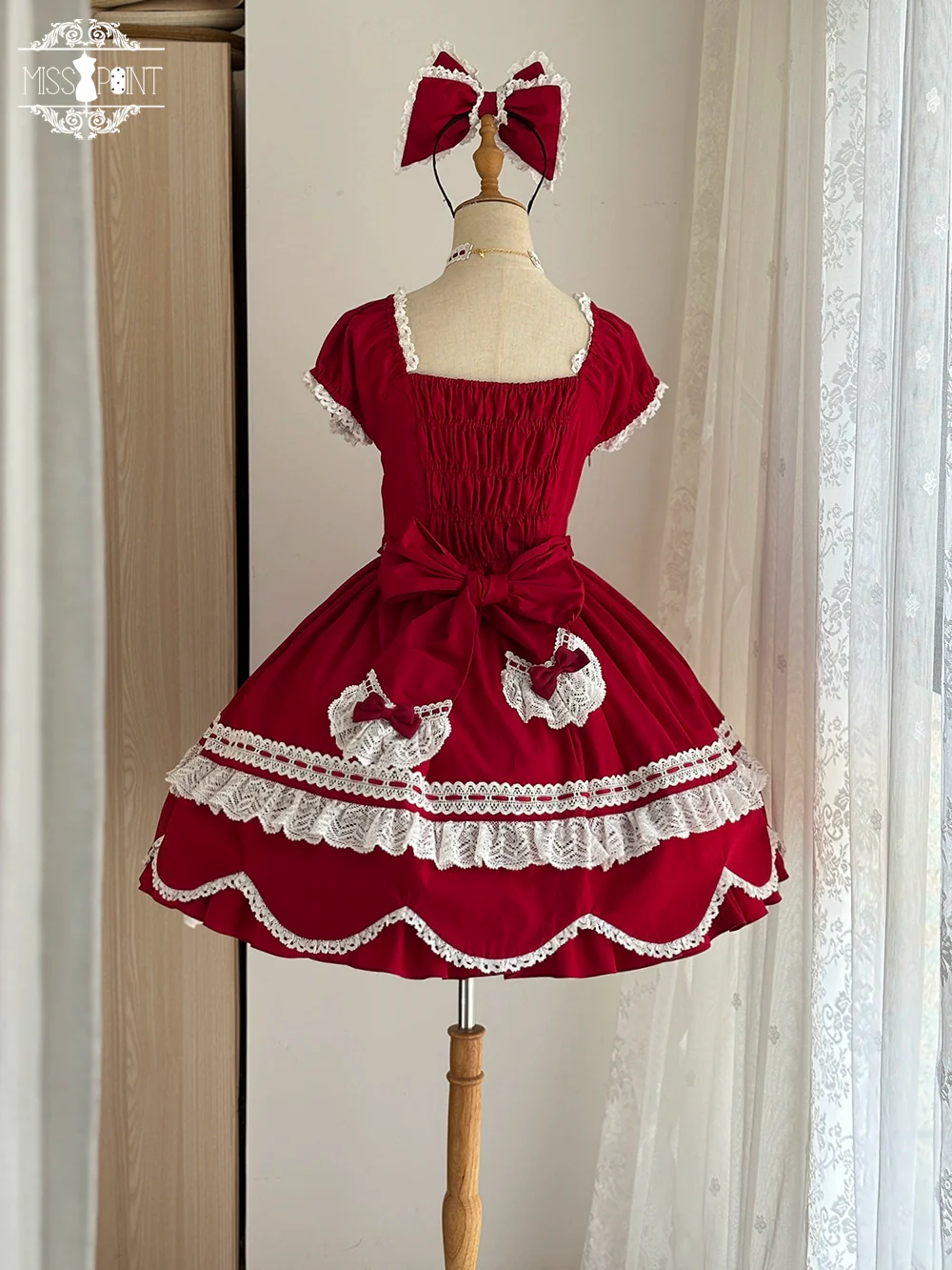 Vintage Petal Rabbit - Old School Lolita OP Cotton Dress, Petal-Shaped Hem - Image 58