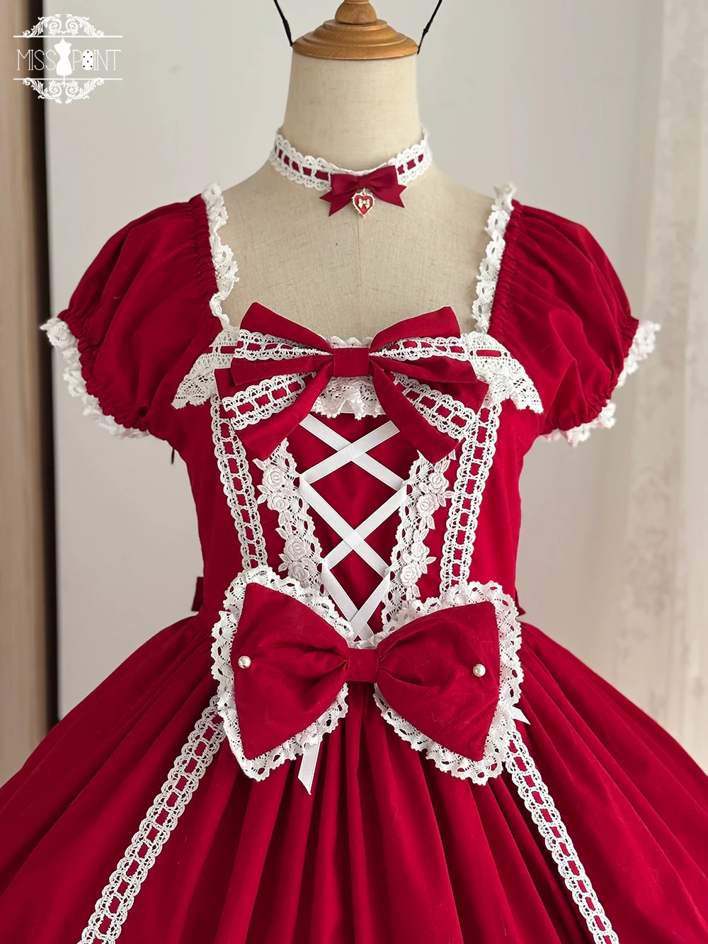 Vintage Petal Rabbit - Old School Lolita OP Cotton Dress, Petal-Shaped Hem - Image 59