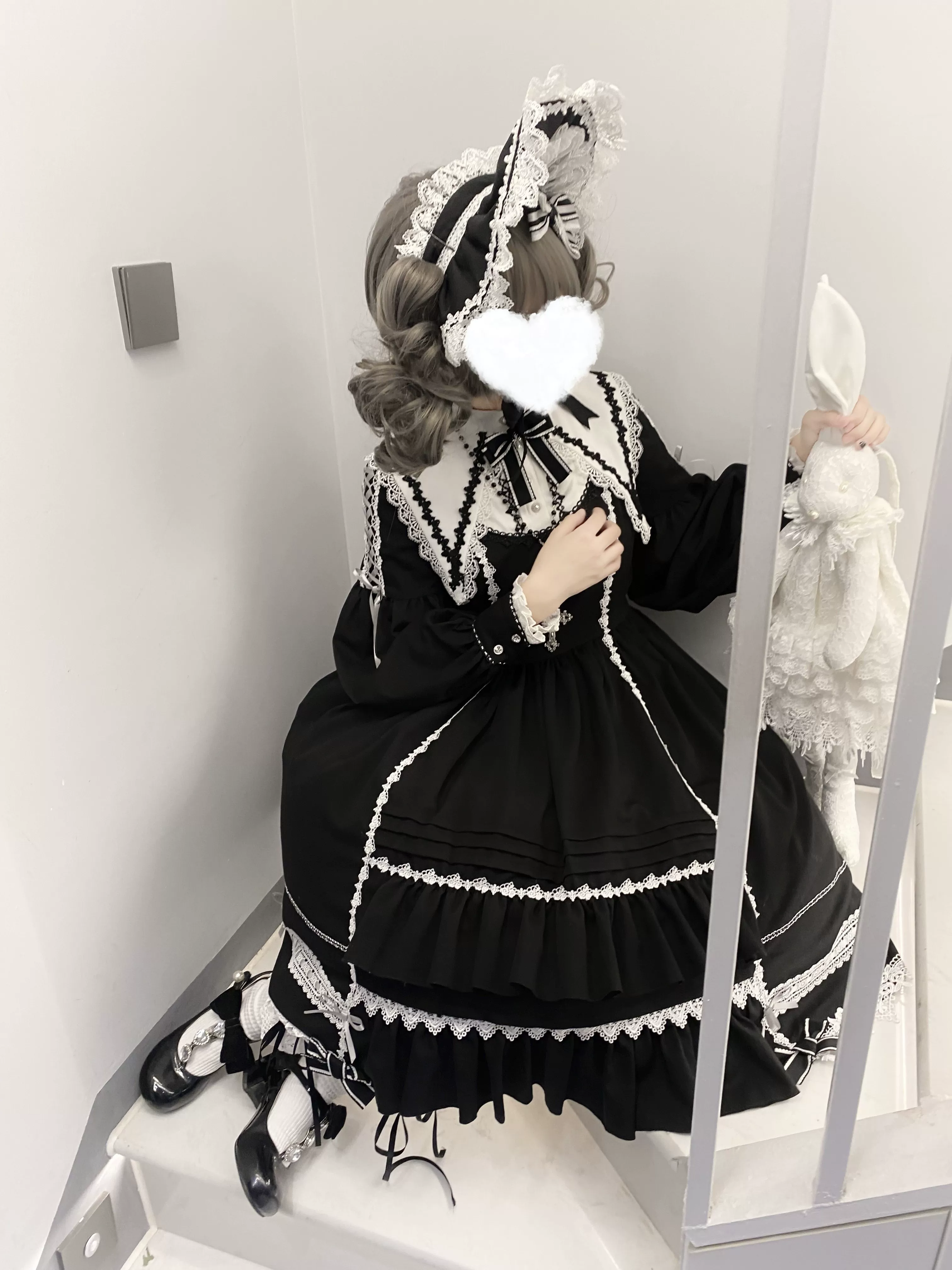 Ningyo Night - Old School Lolita OP Dress, Peter Pan Collar Cape - Image 13