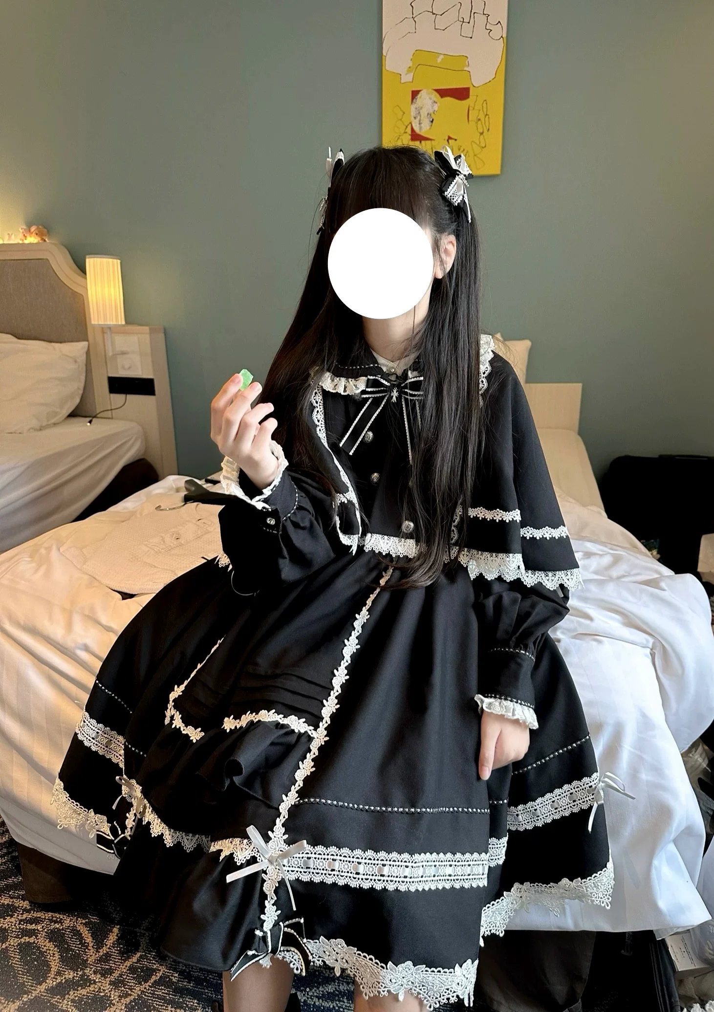 Ningyo Night - Old School Lolita OP Dress, Peter Pan Collar Cape - Image 14
