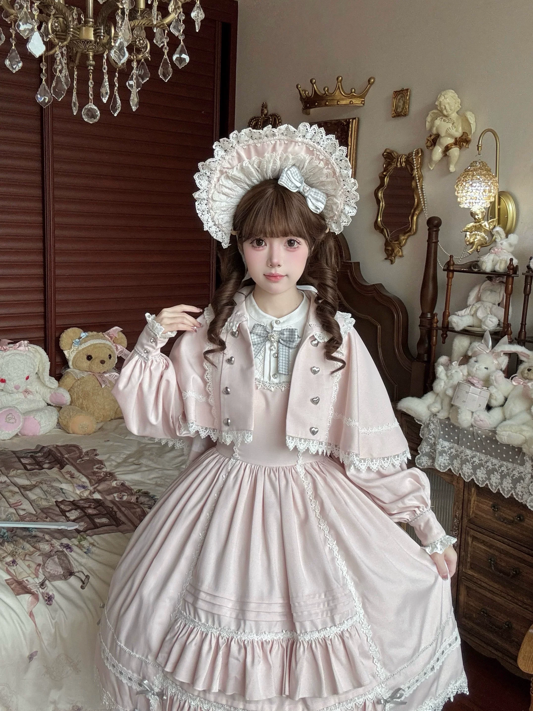 Ningyo Night - Old School Lolita OP Dress, Peter Pan Collar Cape - Image 18