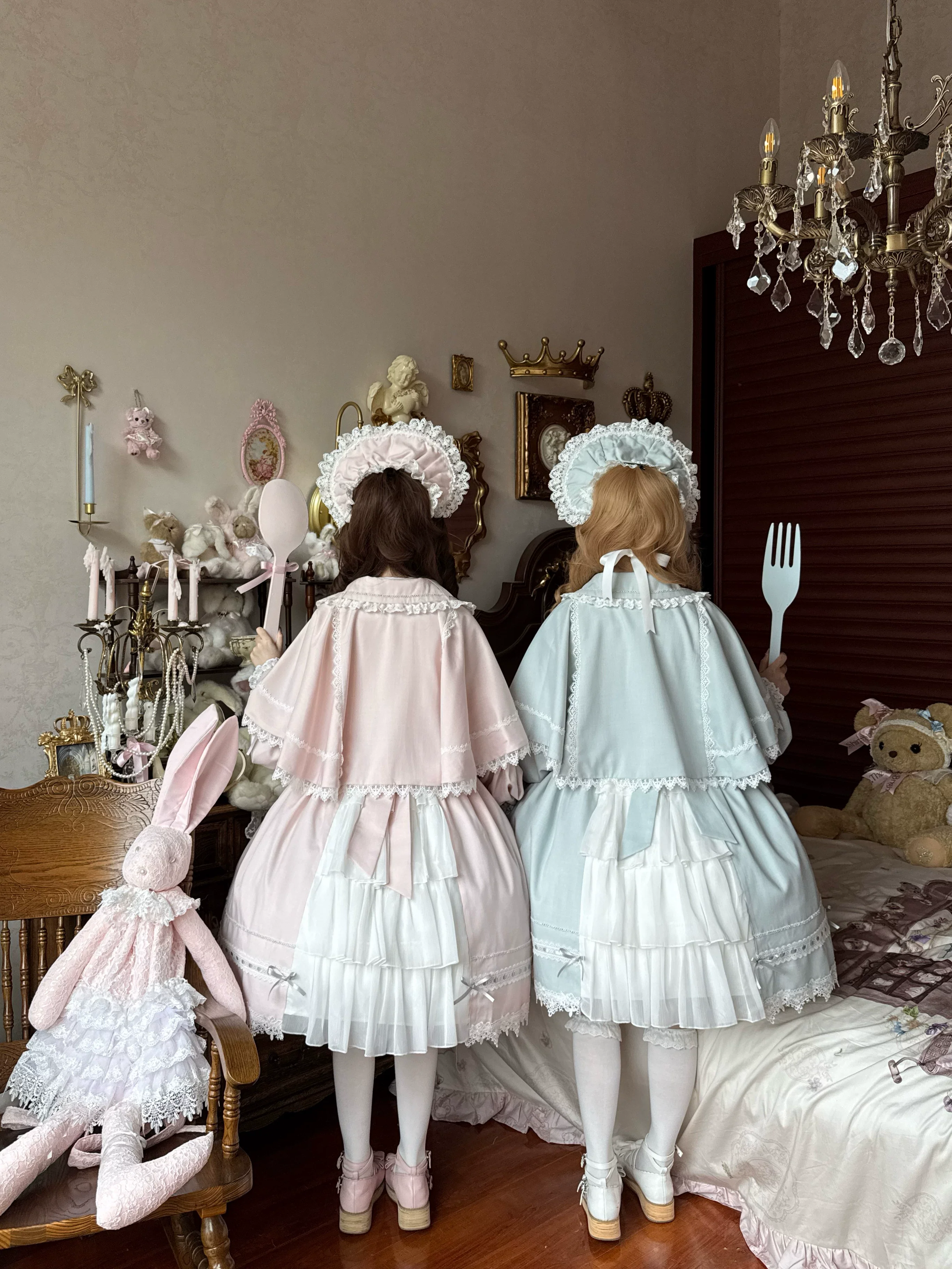 Ningyo Night - Old School Lolita OP Dress, Peter Pan Collar Cape - Image 2