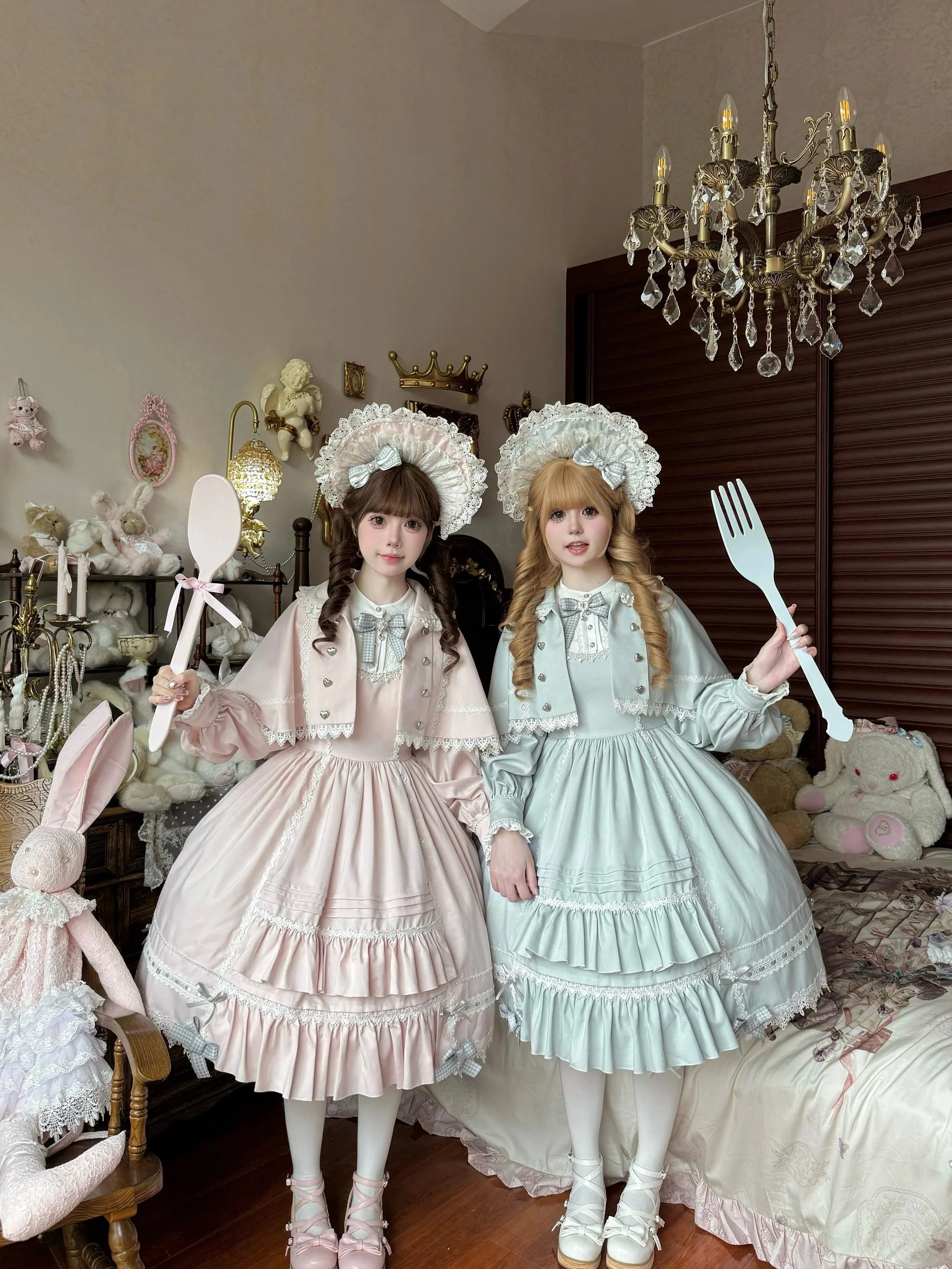 Ningyo Night - Old School Lolita OP Dress, Peter Pan Collar Cape - Image 3