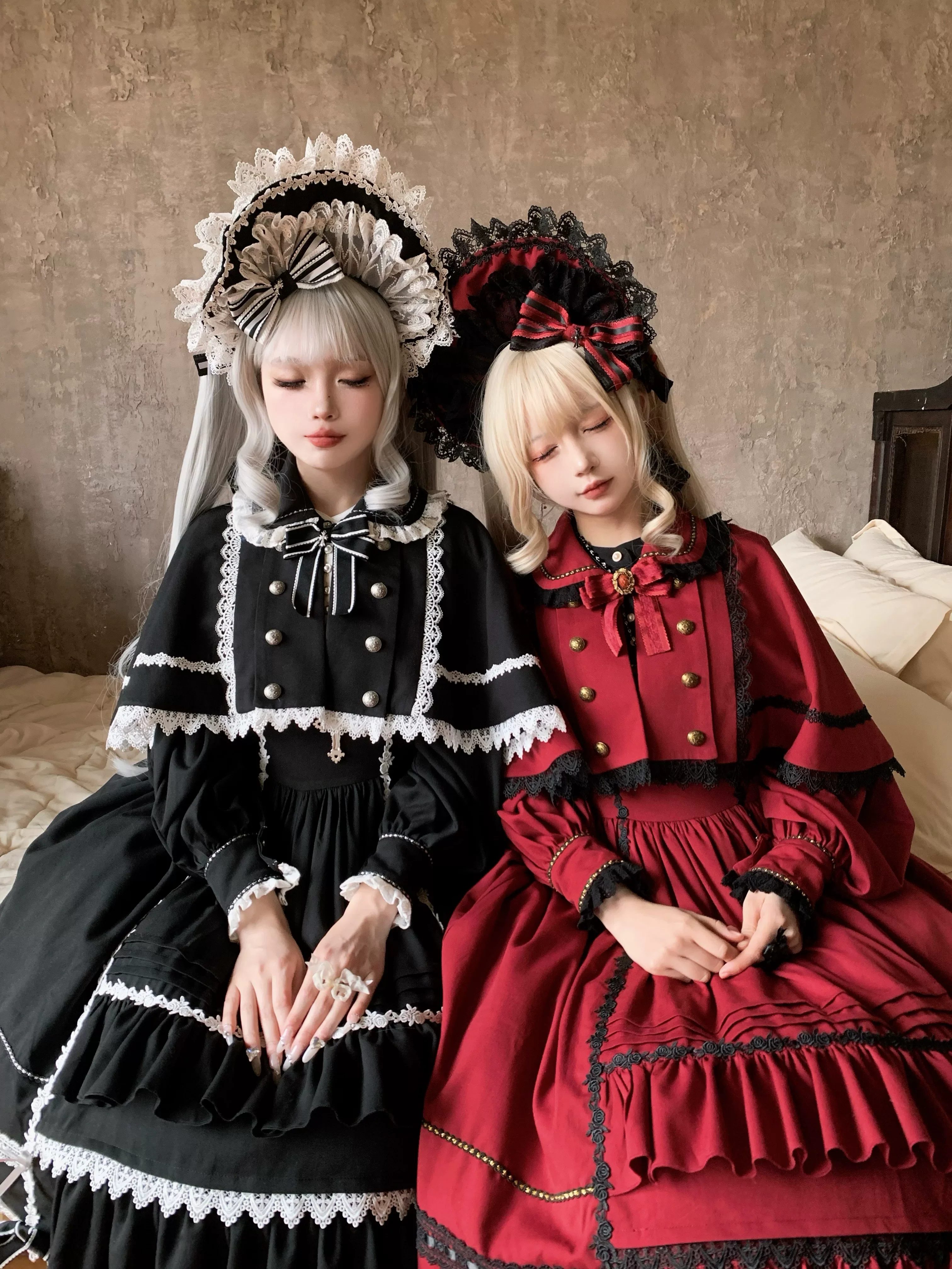 Ningyo Night - Old School Lolita OP Dress, Peter Pan Collar Cape - Image 6