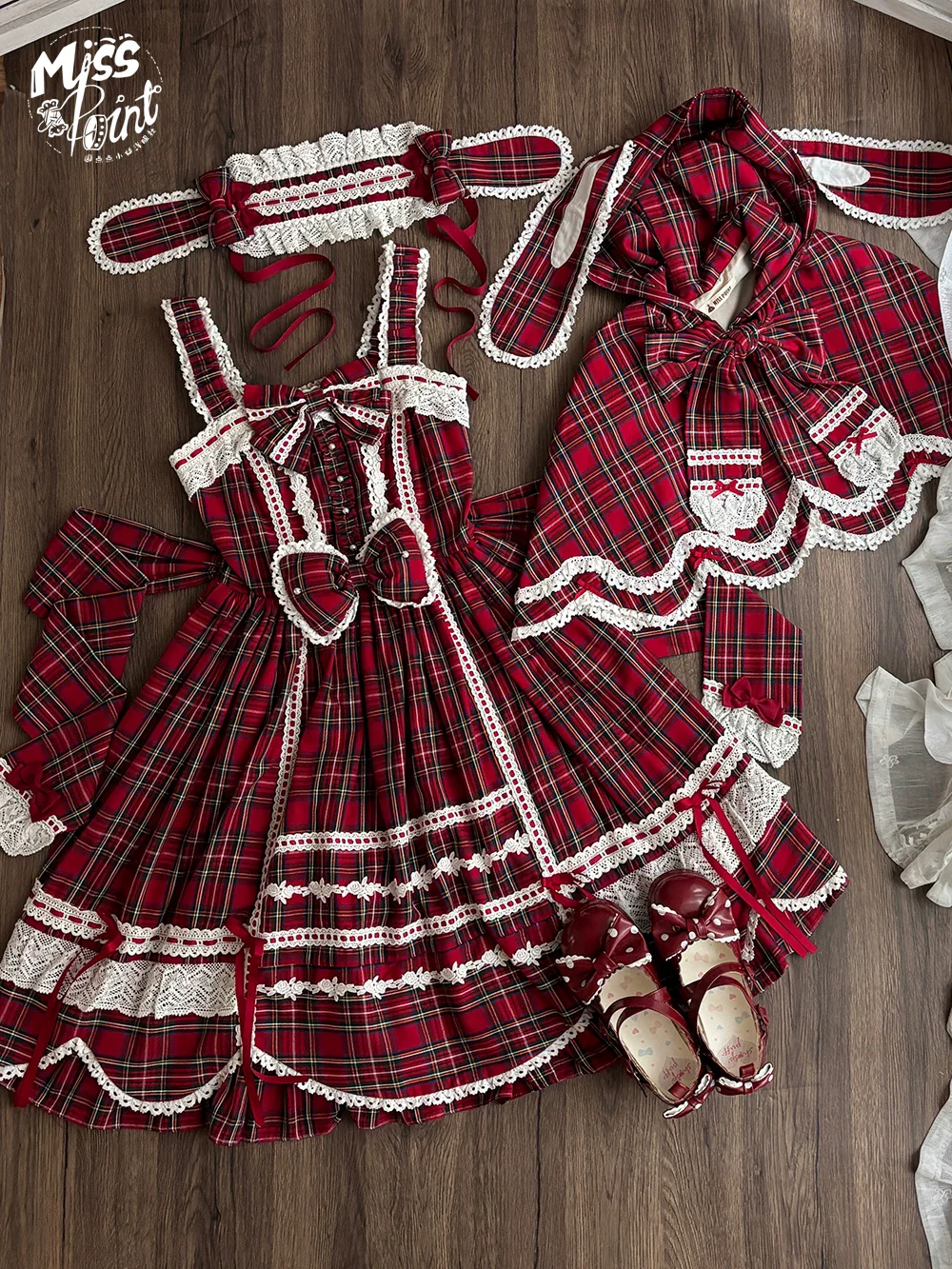 Plaid Petal Bunny - Old School Lolita Plaid JSK Dress, Side Pockets - Image 41