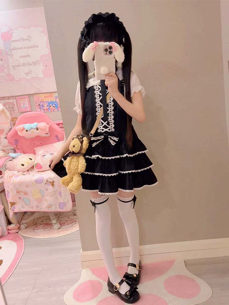 To Alice - Old School Lolita Salopette Suit Tiered Dress - Image 10