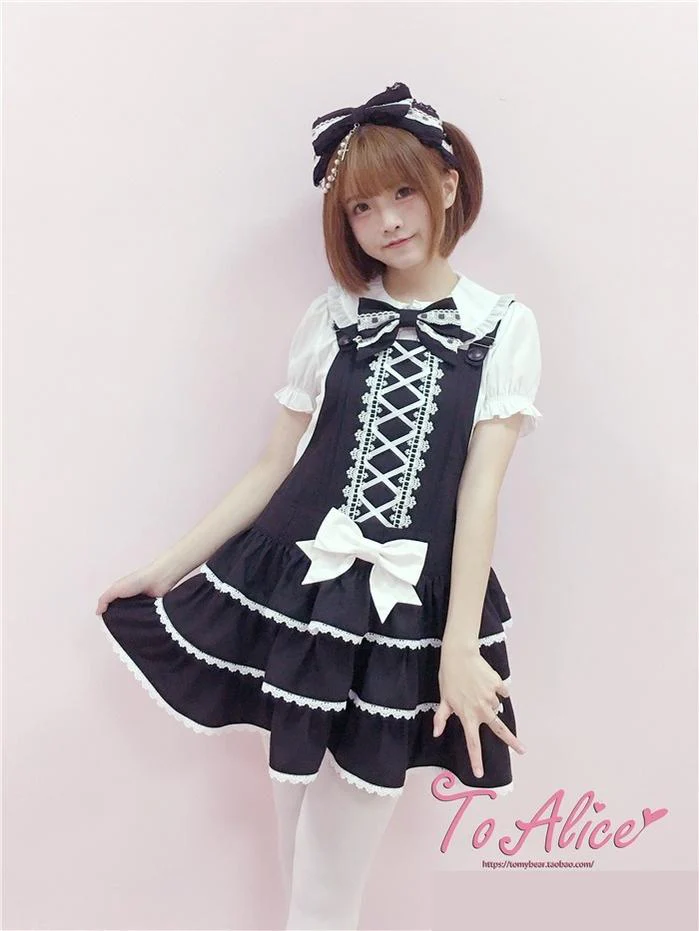 To Alice - Old School Lolita Salopette Suit Tiered Dress - Image 3