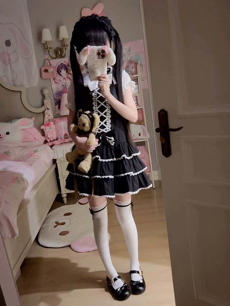 To Alice - Old School Lolita Salopette Suit Tiered Dress - Image 7