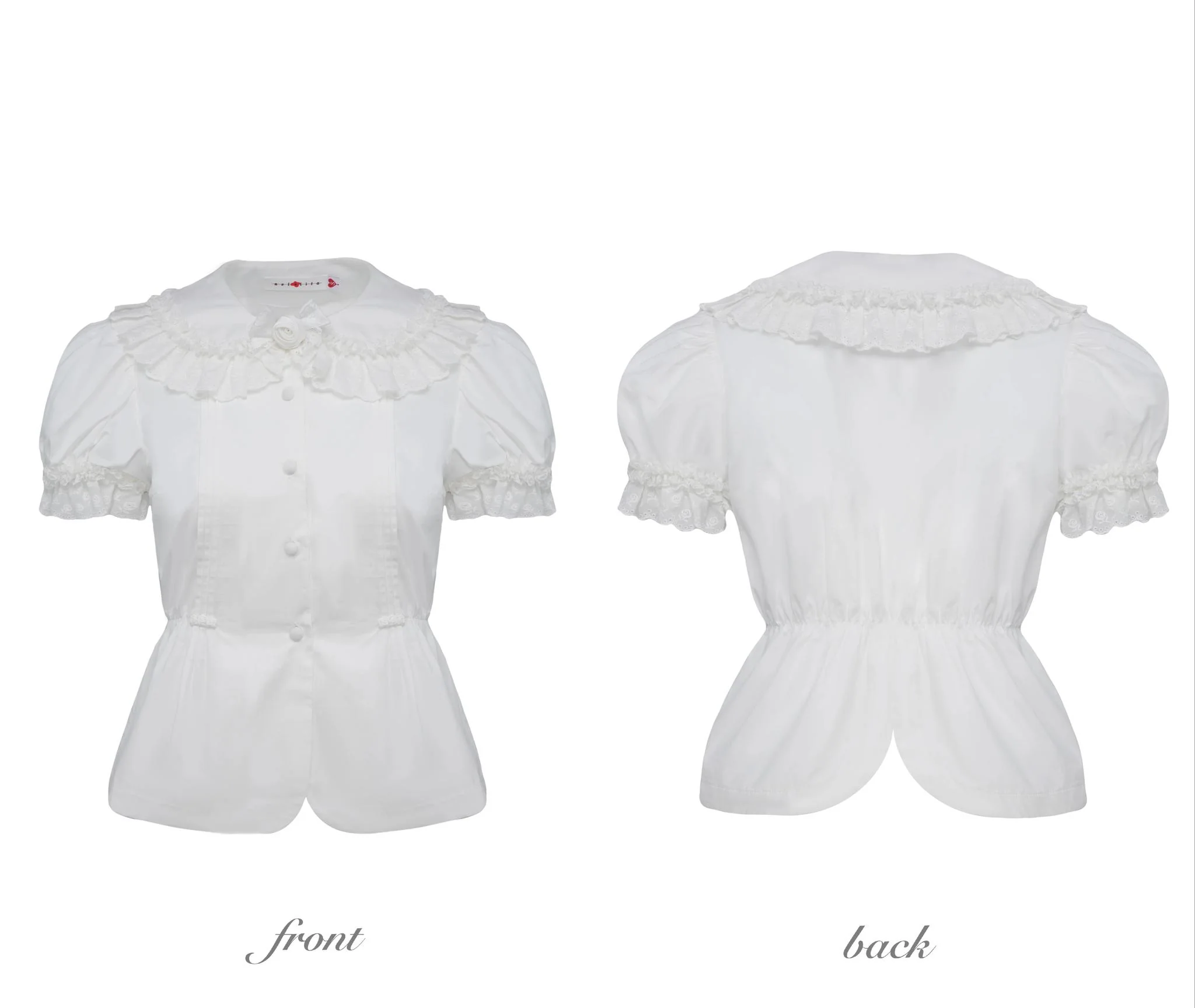 Nightingale - Old School Lolita Shirt, Detachable Sleeves - Image 28