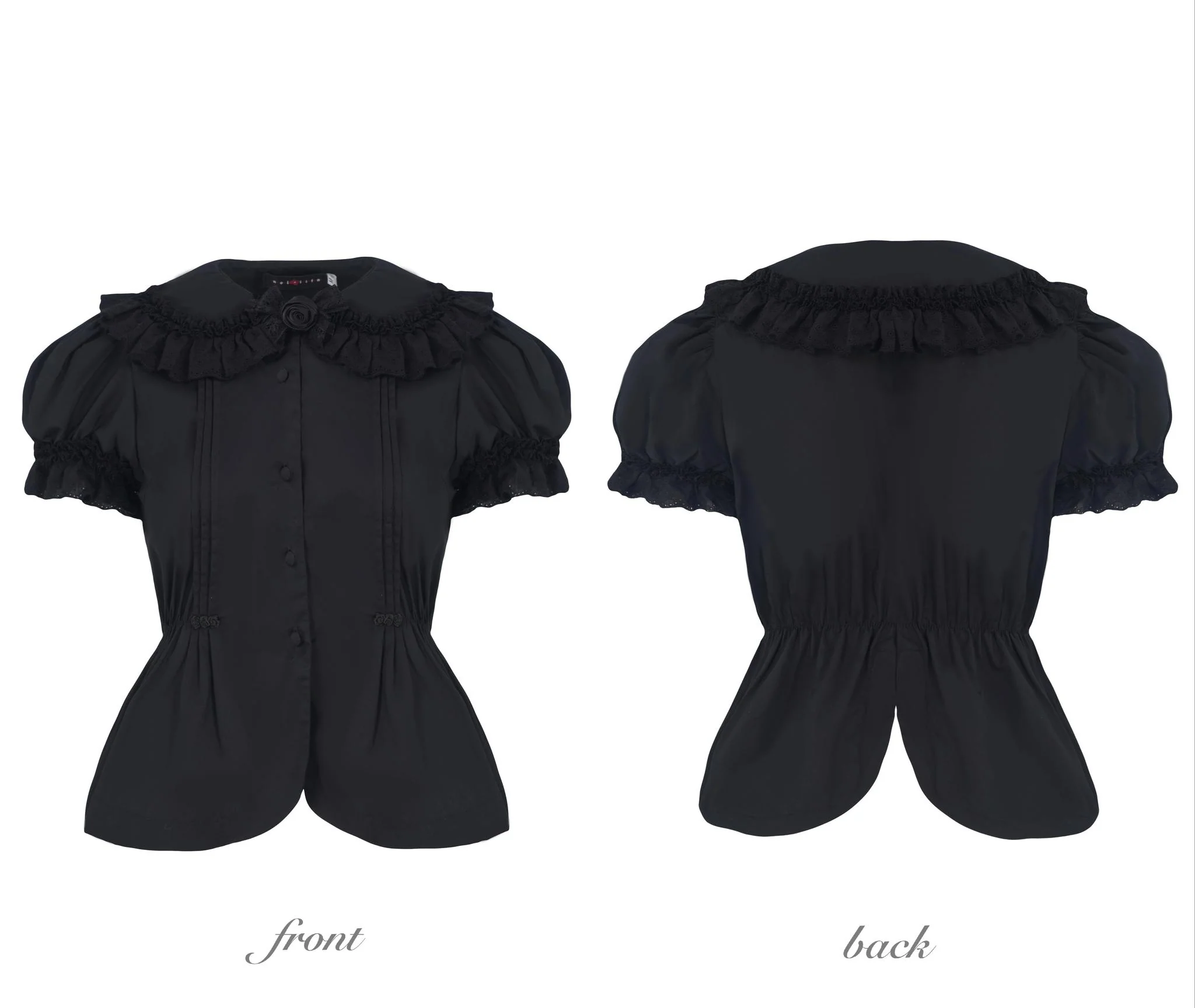 Nightingale - Old School Lolita Shirt, Detachable Sleeves - Image 29