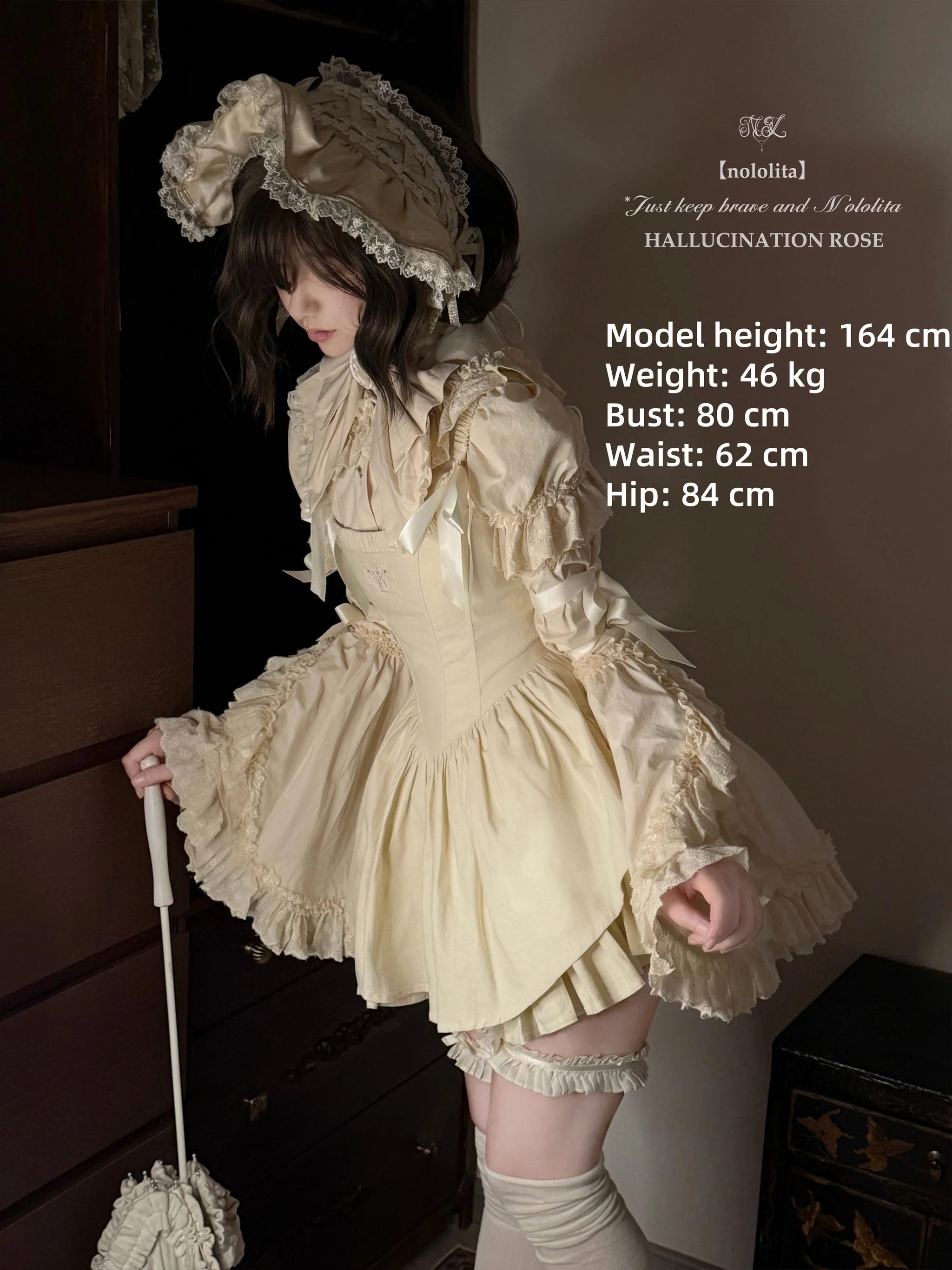 Nightingale - Old School Lolita Shirt, Detachable Sleeves - Image 32