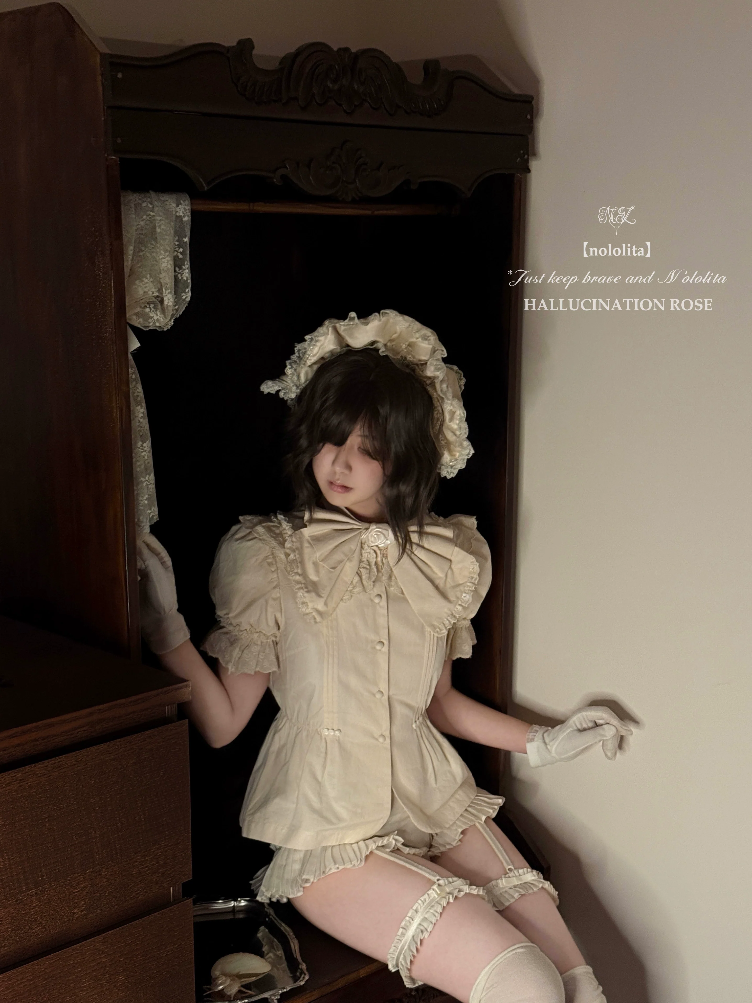 Nightingale - Old School Lolita Shirt, Detachable Sleeves - Image 33