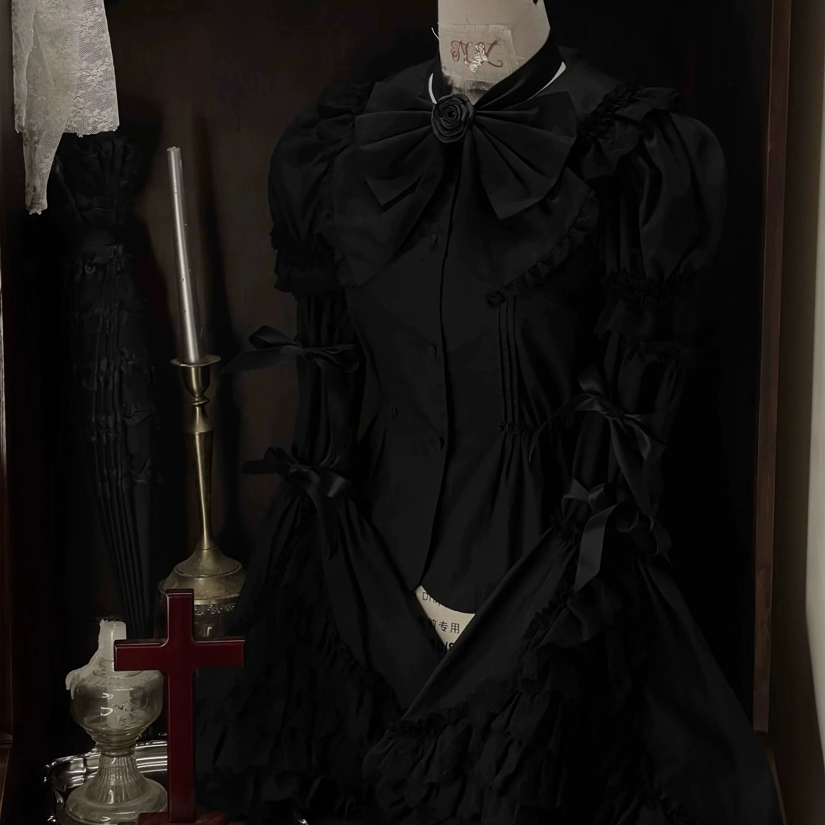 Nightingale - Old School Lolita Shirt, Detachable Sleeves - Image 38