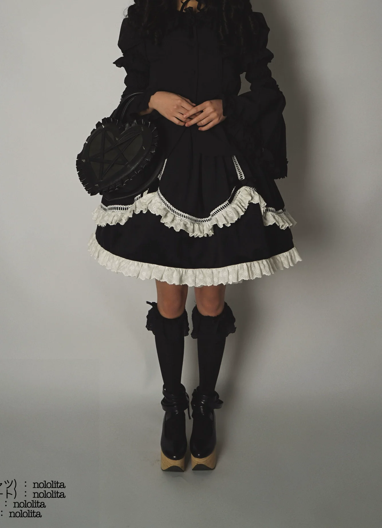 Nightingale - Old School Lolita Shirt, Detachable Sleeves - Image 55