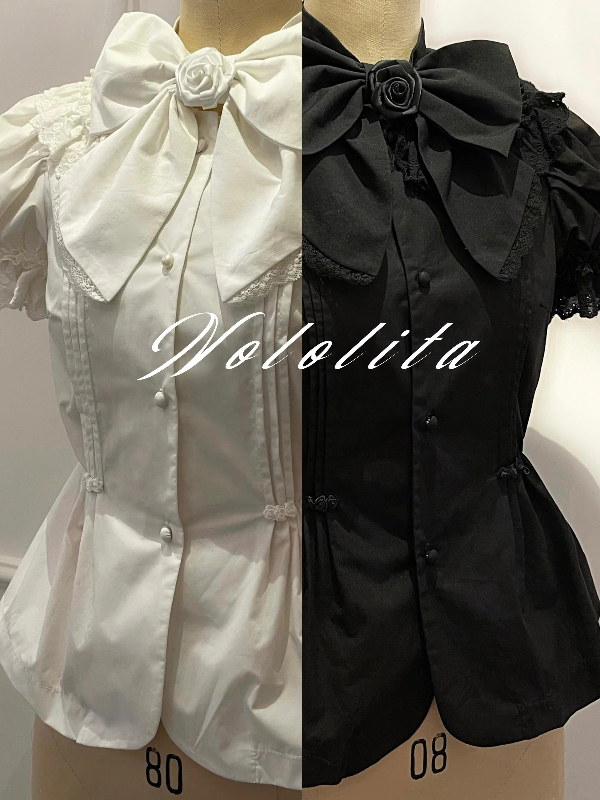 Nightingale - Old School Lolita Shirt, Detachable Sleeves - Image 58