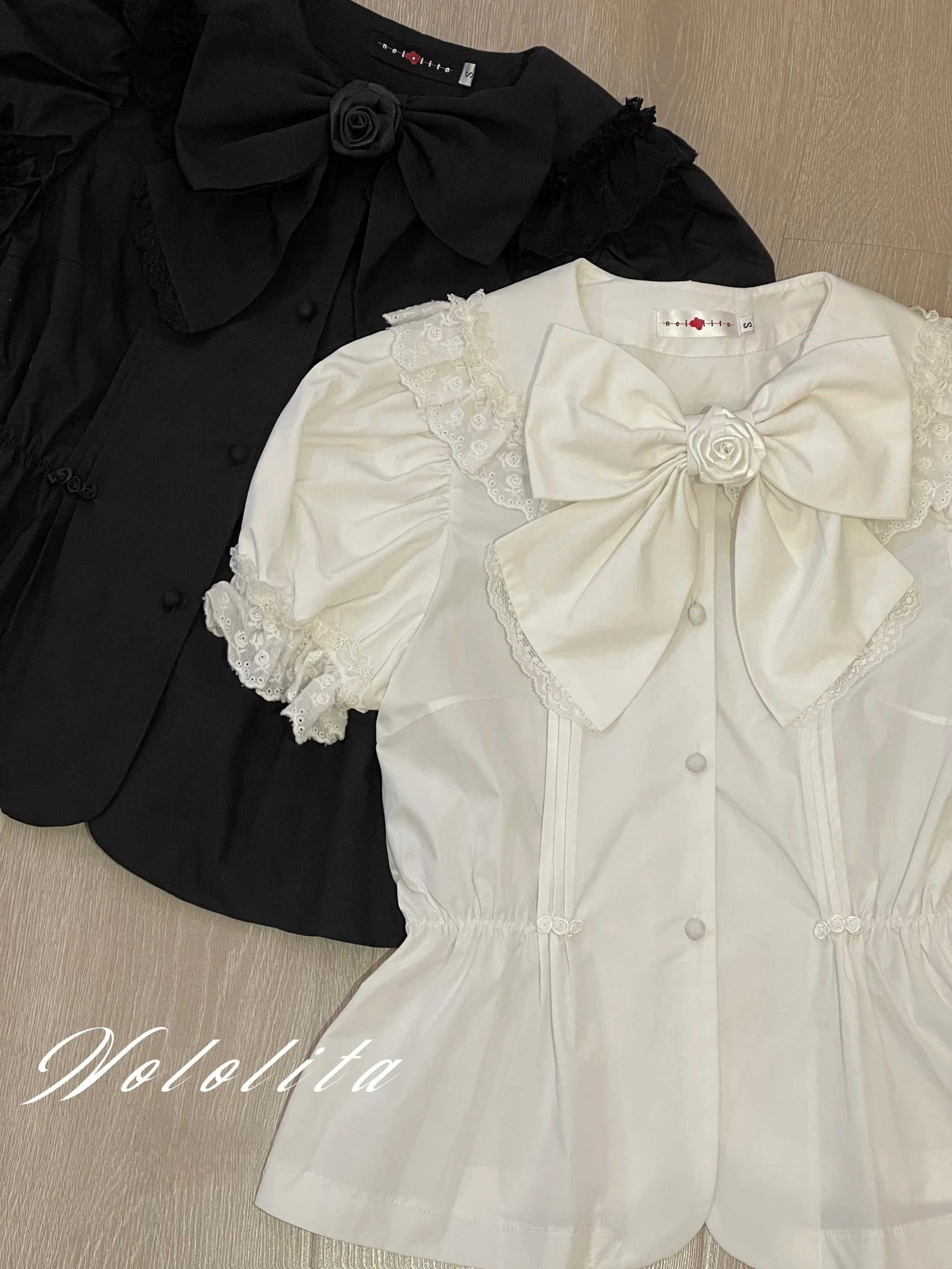 Nightingale - Old School Lolita Shirt, Detachable Sleeves - Image 59