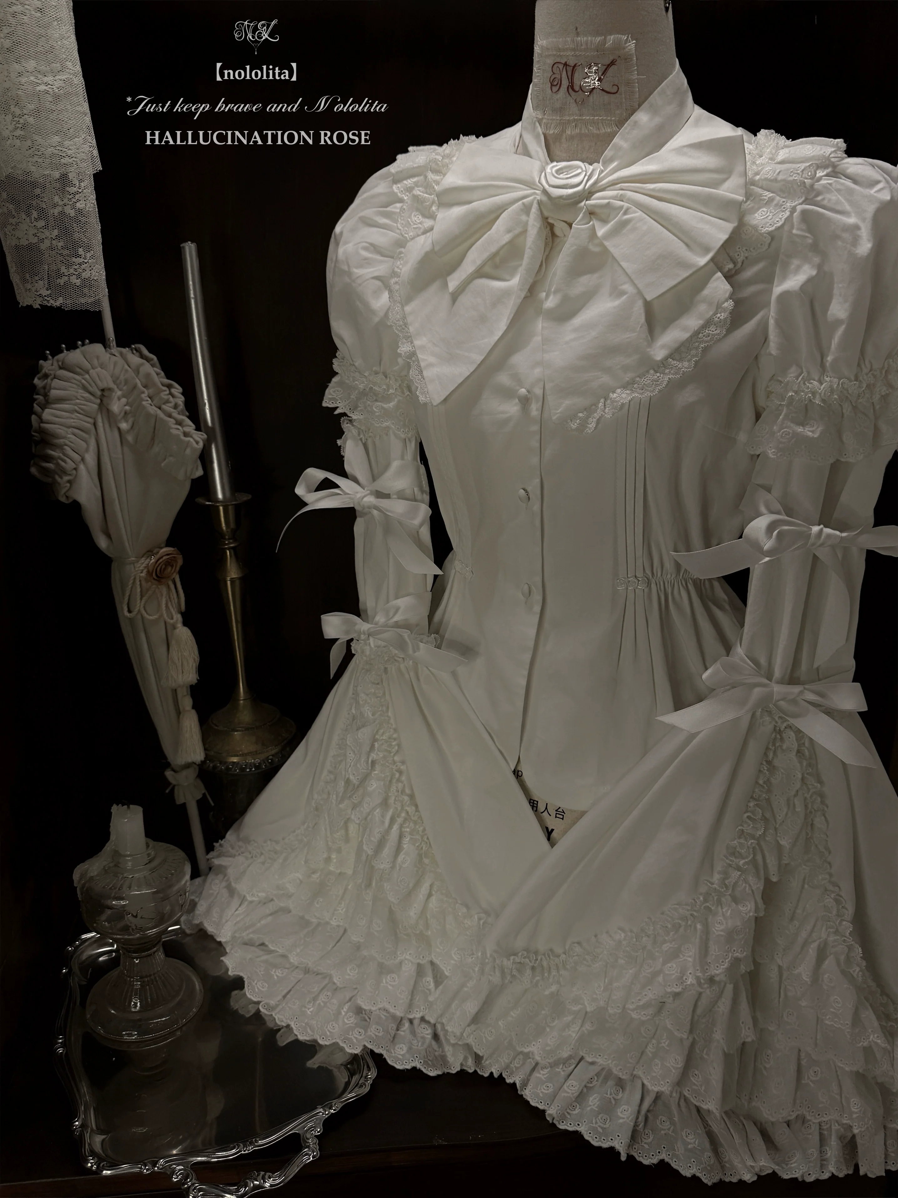 Nightingale - Old School Lolita Shirt, Detachable Sleeves - Image 6