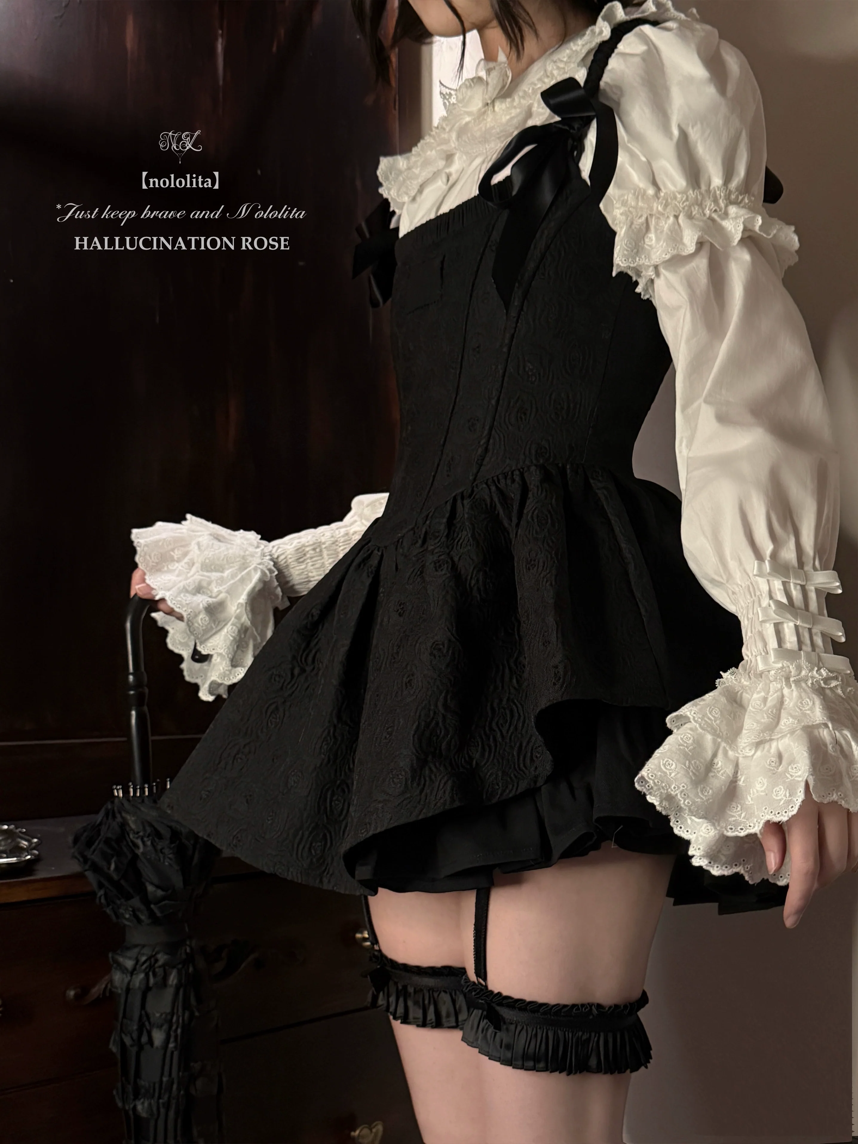 Nightingale - Old School Lolita Shirt, Detachable Sleeves - Image 9
