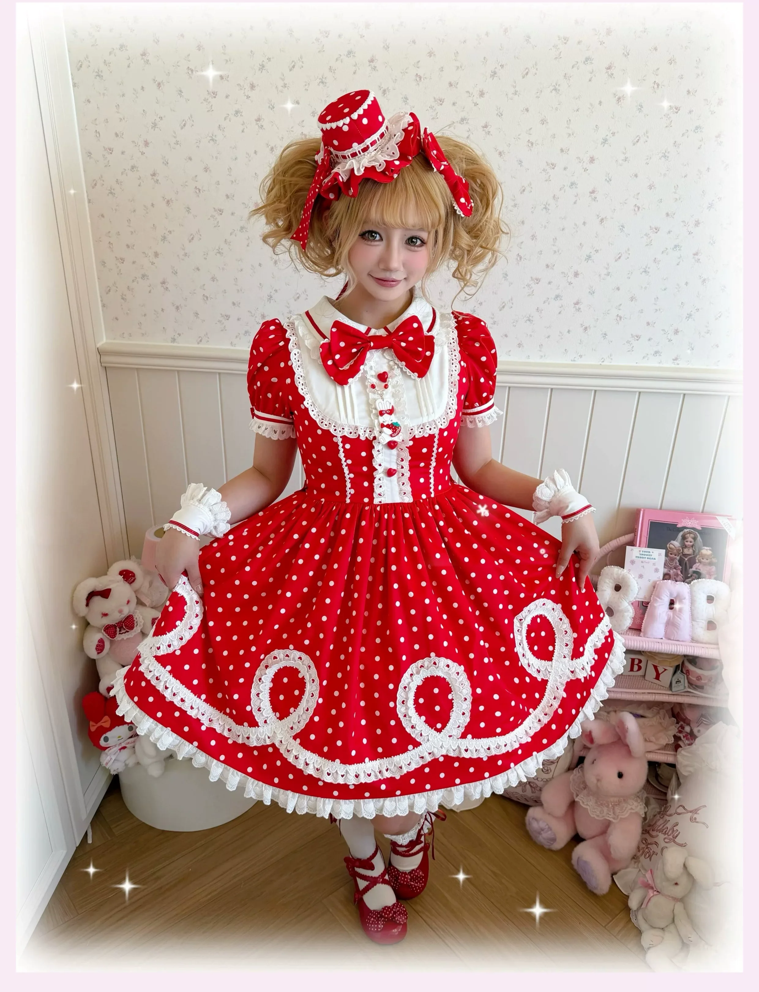 Candy Shop Manager - Old School Lolita Striped OP Dress, Detachable Apron - Image 15