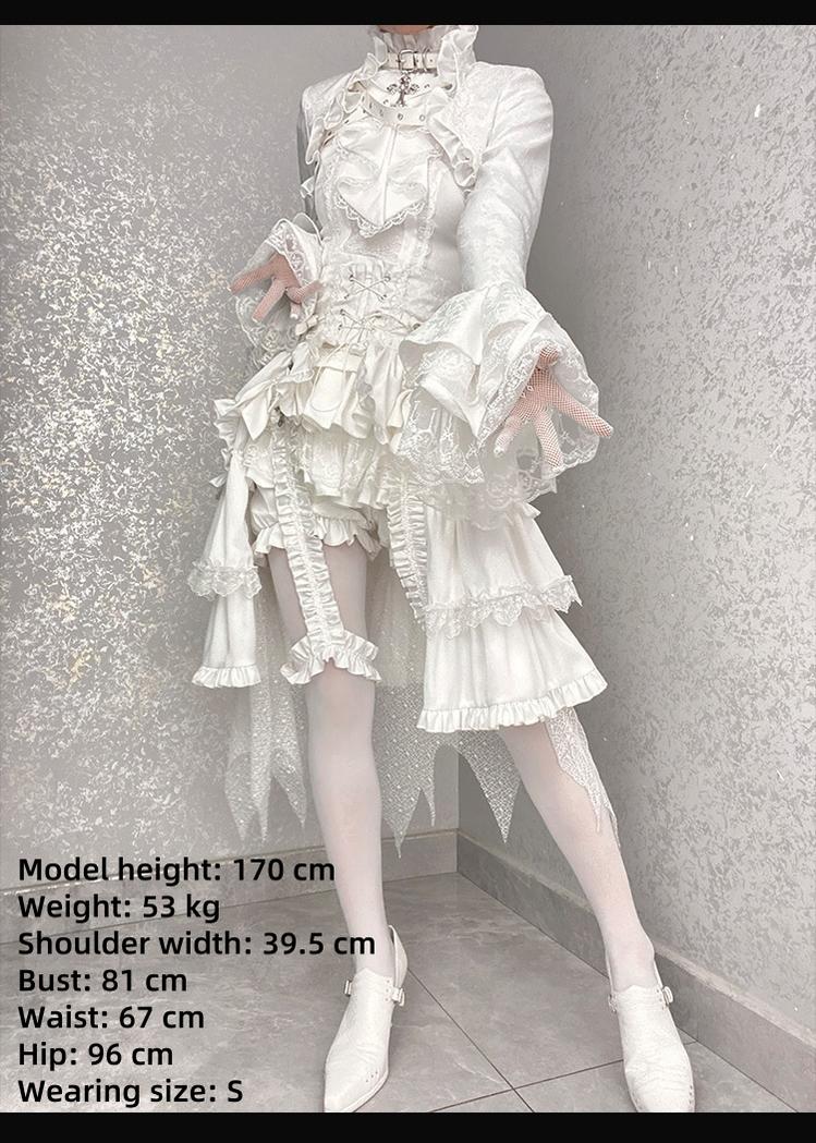 Omega Wedding Gothic Ouji Lolita White Suit - Image 10