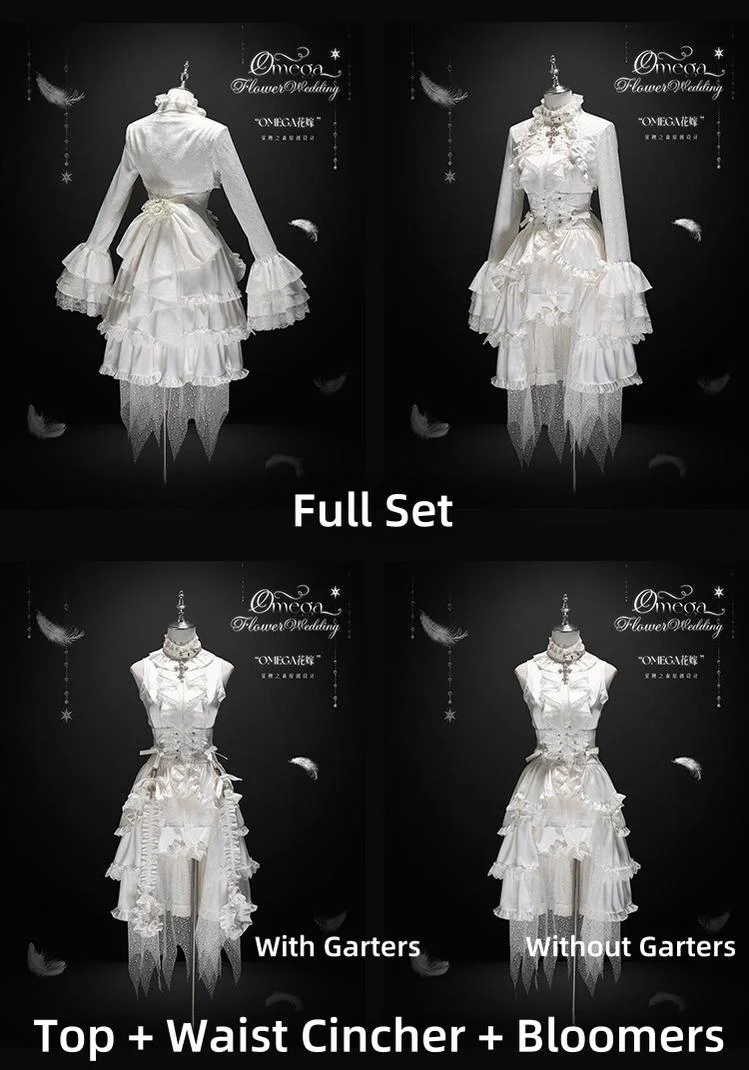 Omega Wedding Gothic Ouji Lolita White Suit - Image 16