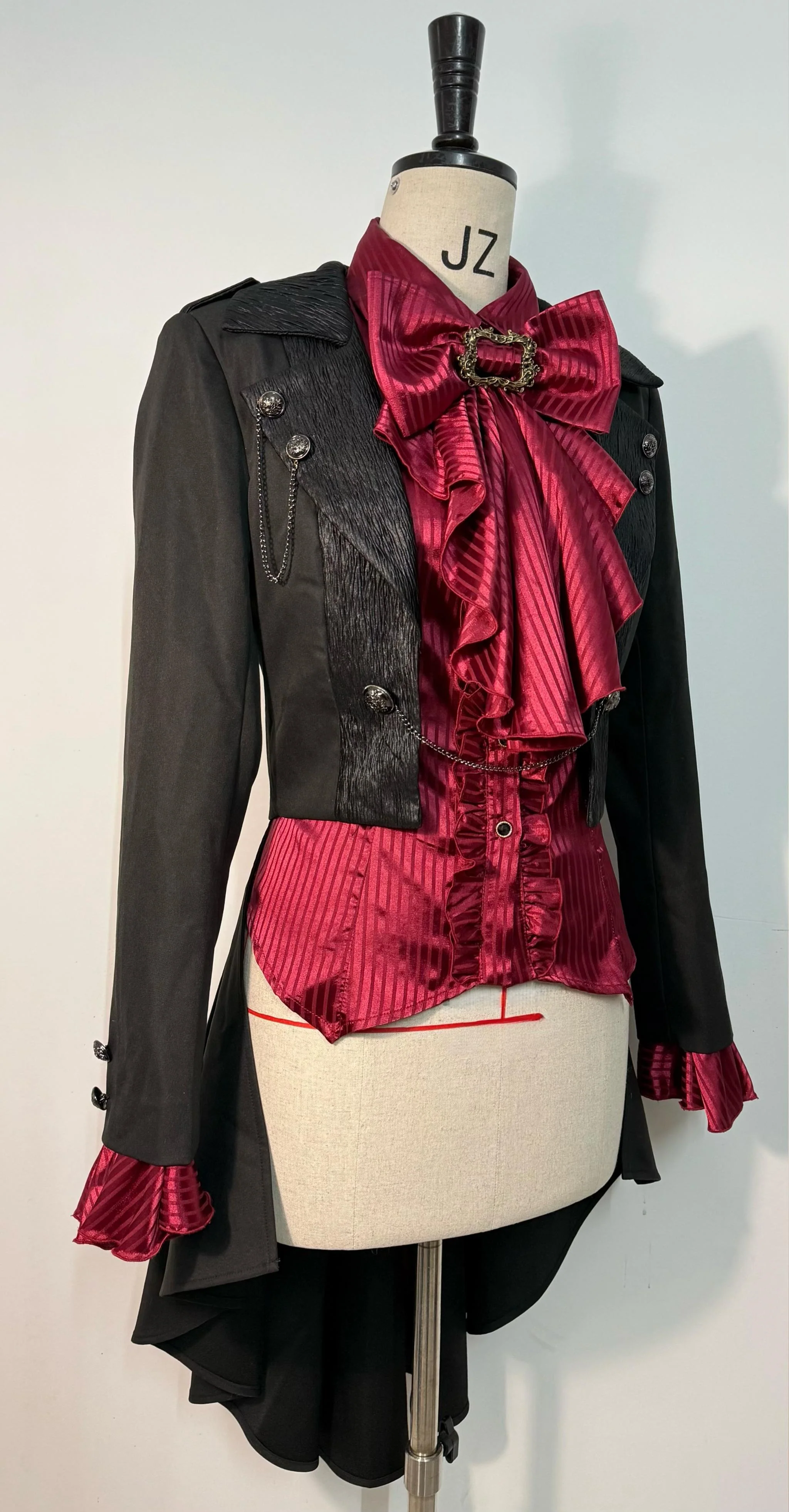 Open Front Ouji Lolita Short Coat, Detachable Trailing - Image 2
