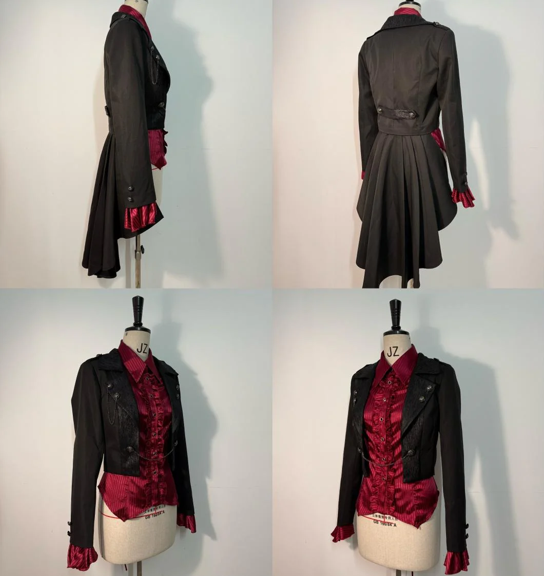 Open Front Ouji Lolita Short Coat, Detachable Trailing - Image 4