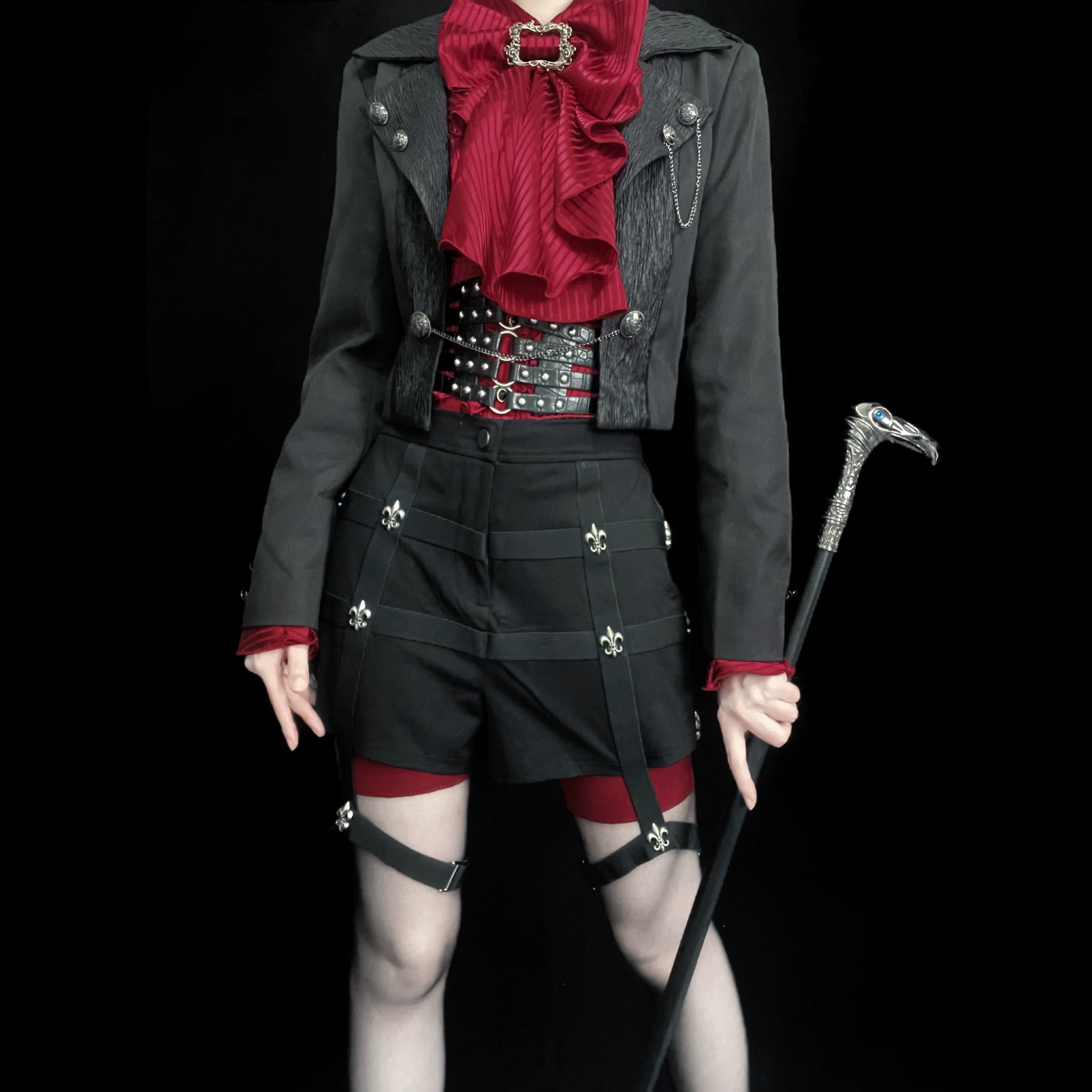 Open Front Ouji Lolita Short Coat, Detachable Trailing - Image 5