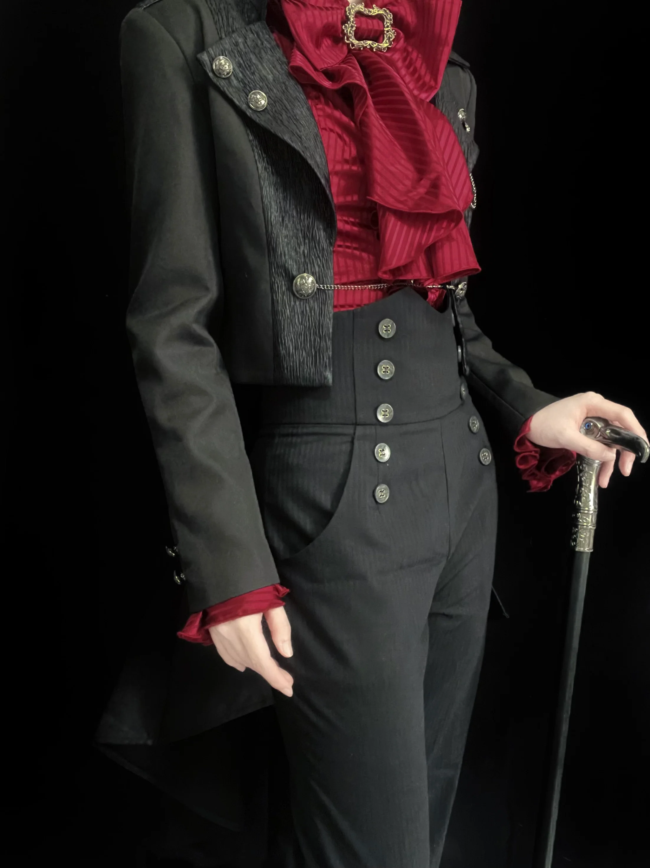 Open Front Ouji Lolita Short Coat, Detachable Trailing - Image 6