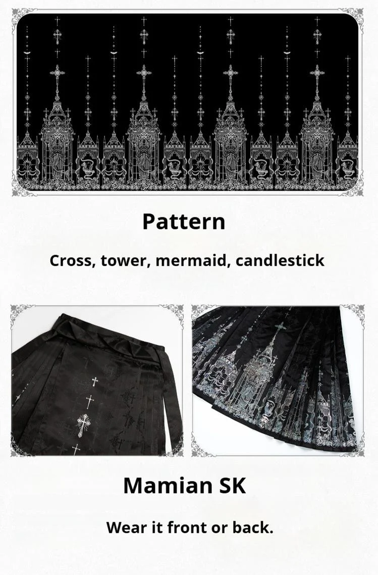 With PUJI - Raven's Night Song - Oriental Aesthetics Gothic Lolita Dress Set - Image 14