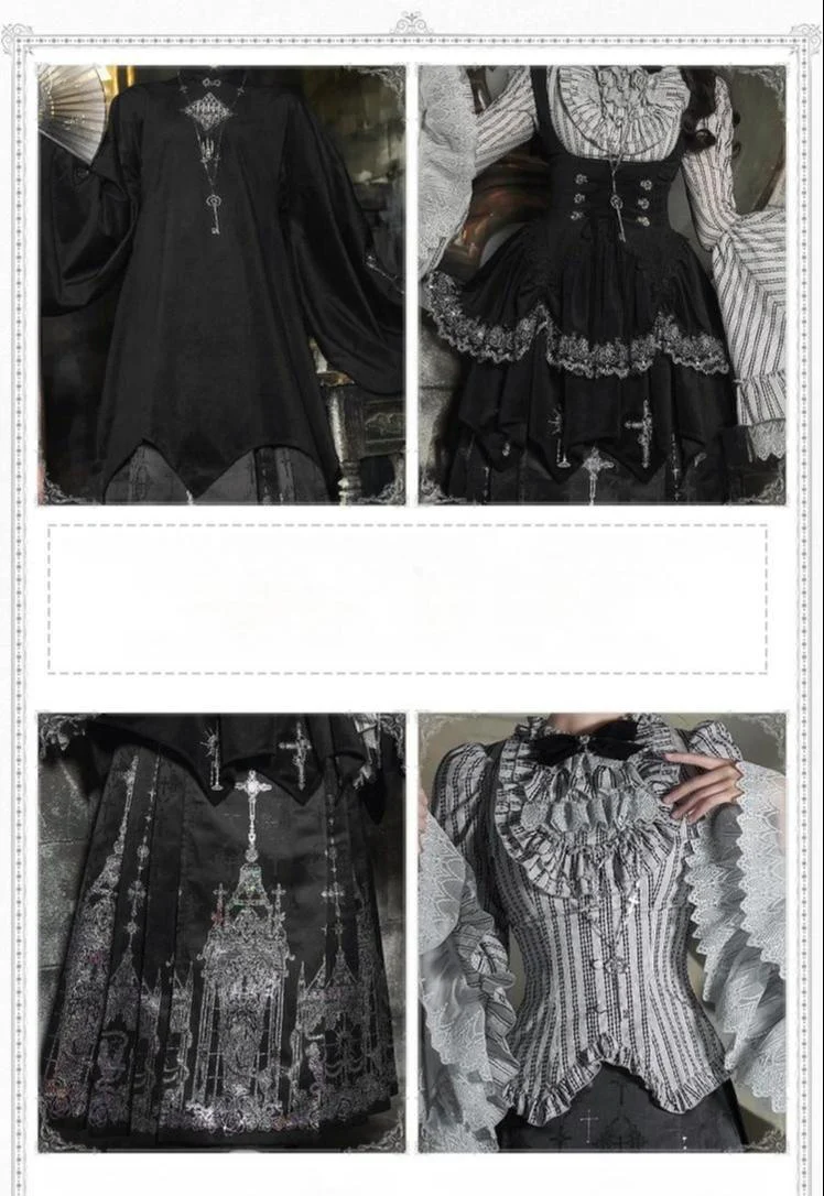 With PUJI - Raven's Night Song - Oriental Aesthetics Gothic Lolita Dress Set - Image 18