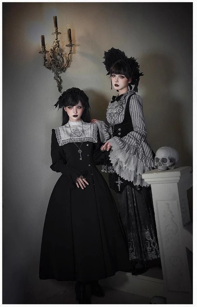 With PUJI - Raven's Night Song - Oriental Aesthetics Gothic Lolita Dress Set - Image 20