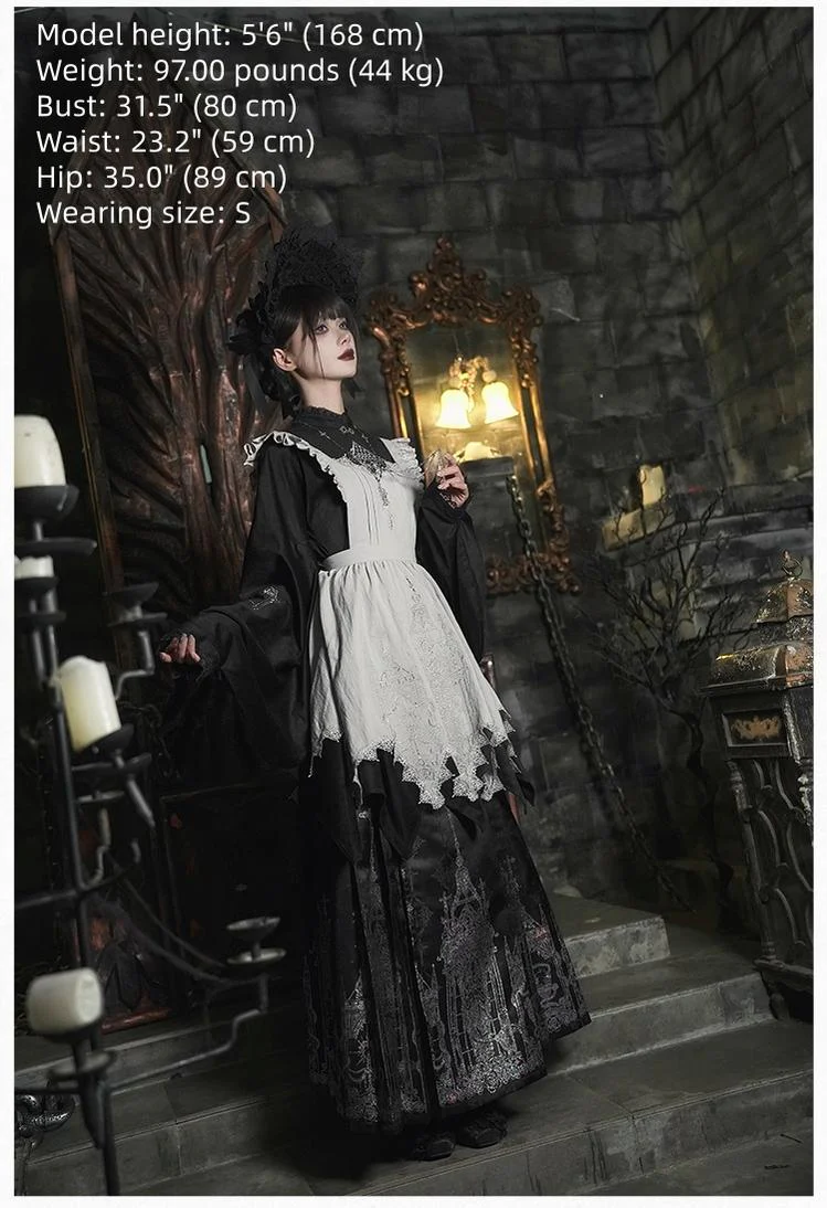 With PUJI - Raven's Night Song - Oriental Aesthetics Gothic Lolita Dress Set - Image 31