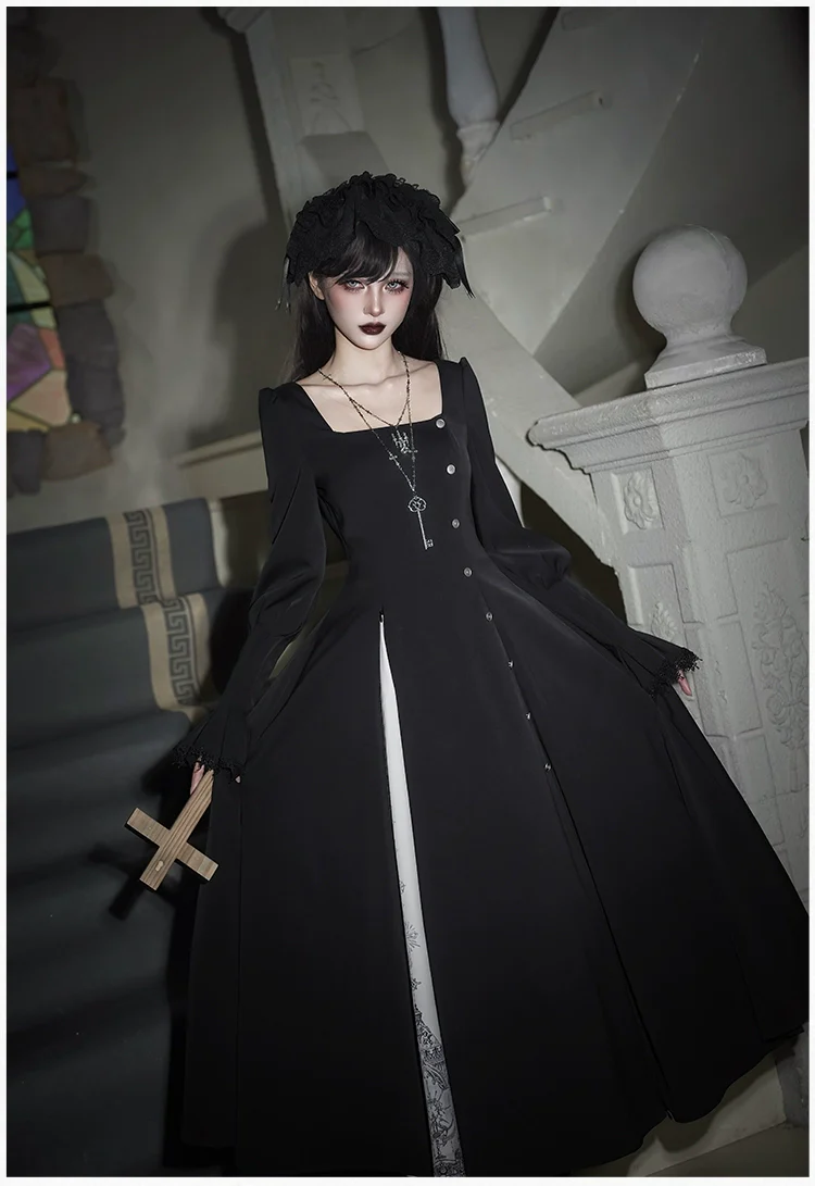 With PUJI - Raven's Night Song - Oriental Aesthetics Gothic Lolita Dress Set - Image 36